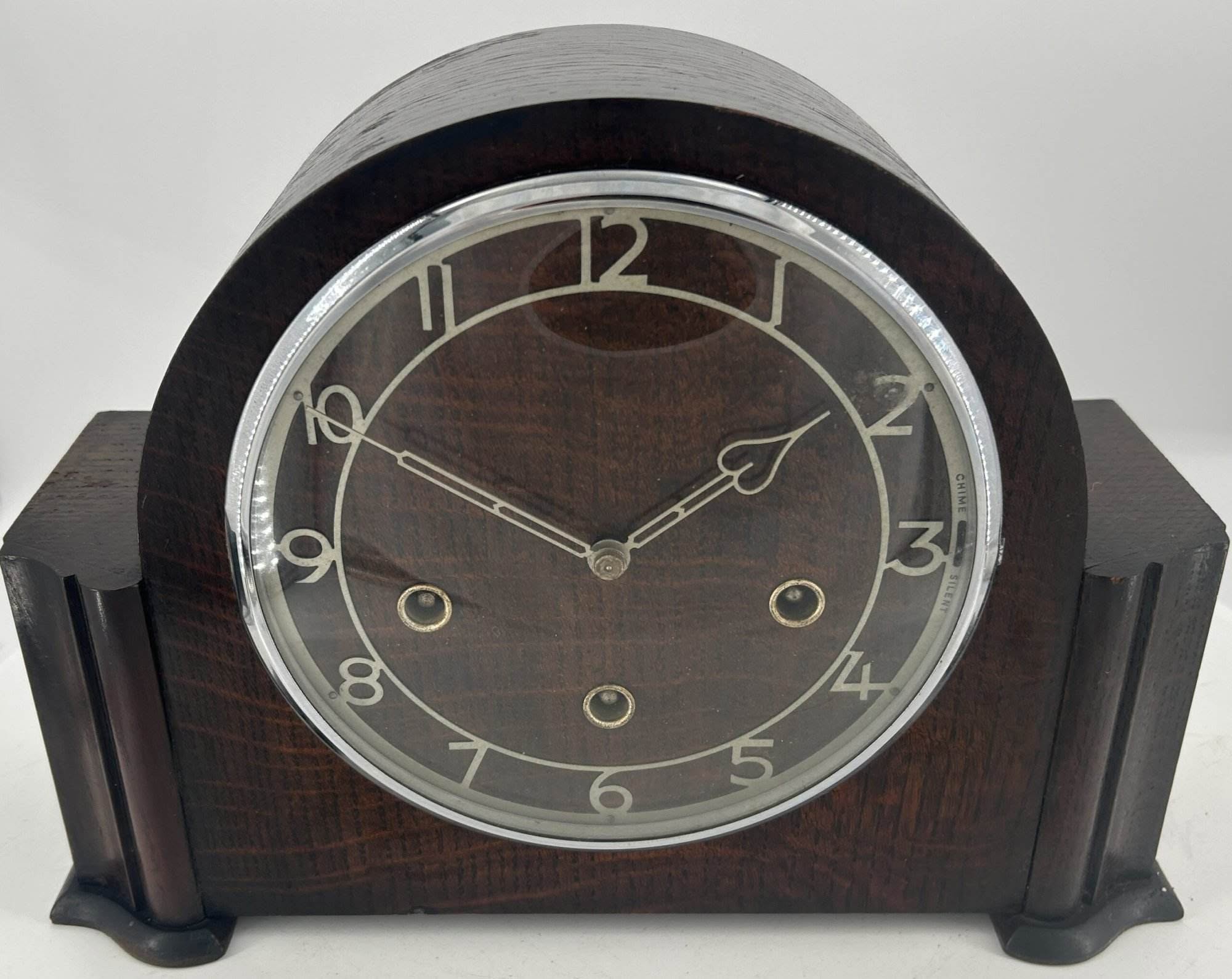 Great Art Deco Westminster chime Mantle clock – ca 1930 - Image 4