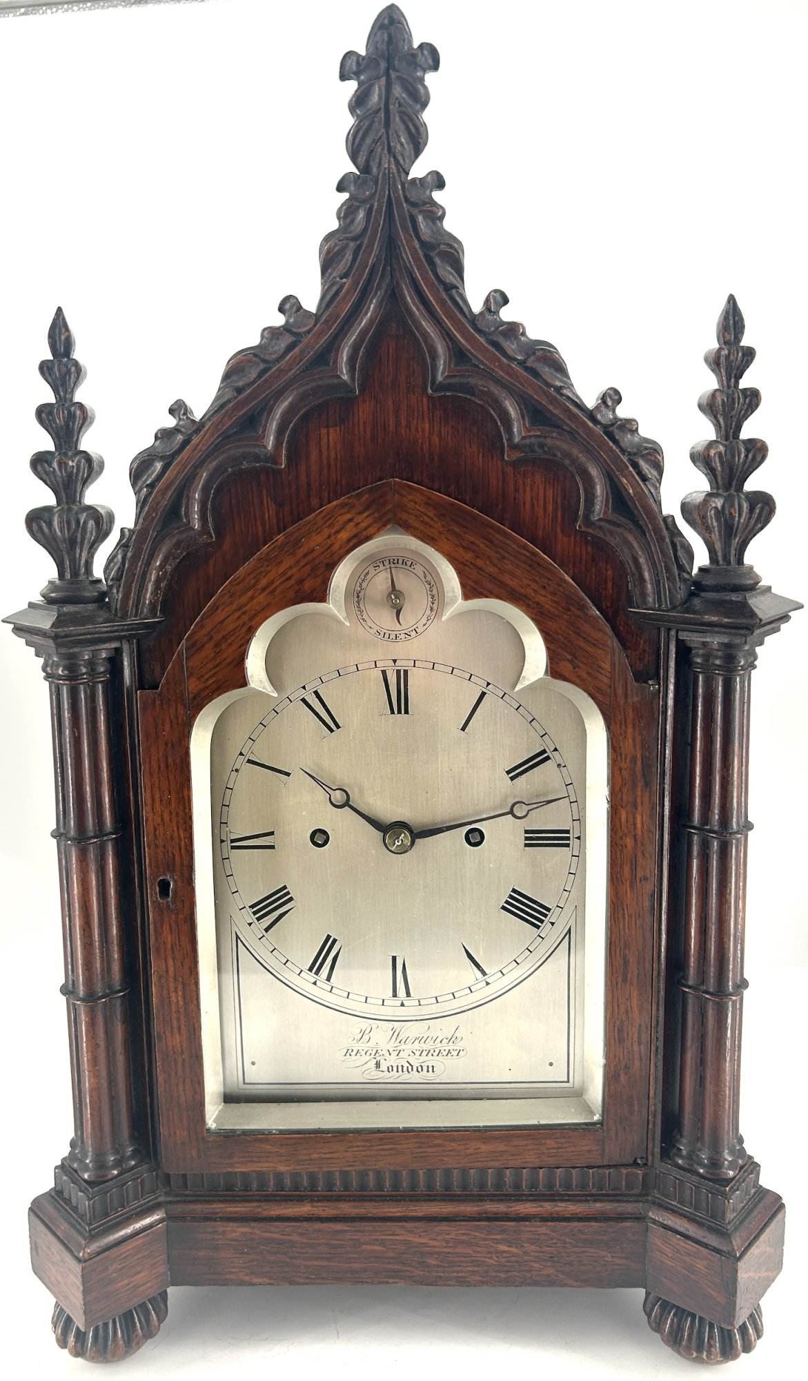 Exquisite Victorian twin Fusee Gothic Bracket clock – R Warwick London - ca 1850