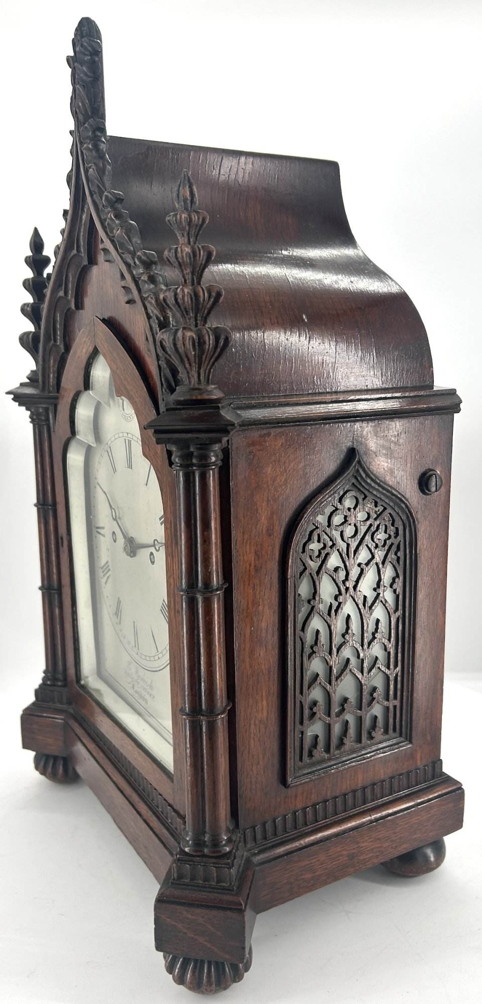 Exquisite Victorian twin Fusee Gothic Bracket clock – R Warwick London - ca 1850 - Image 7