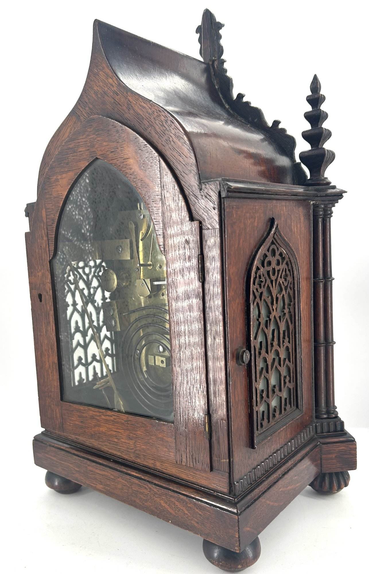 Exquisite Victorian twin Fusee Gothic Bracket clock – R Warwick London - ca 1850 - Image 11