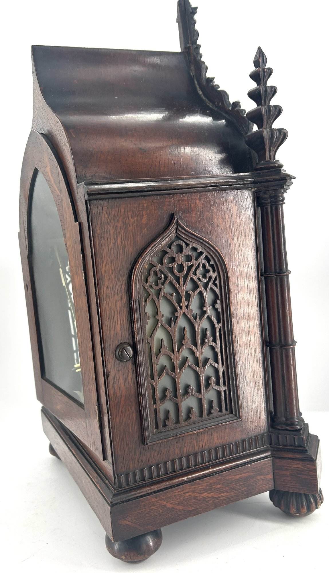 Exquisite Victorian twin Fusee Gothic Bracket clock – R Warwick London - ca 1850 - Image 12