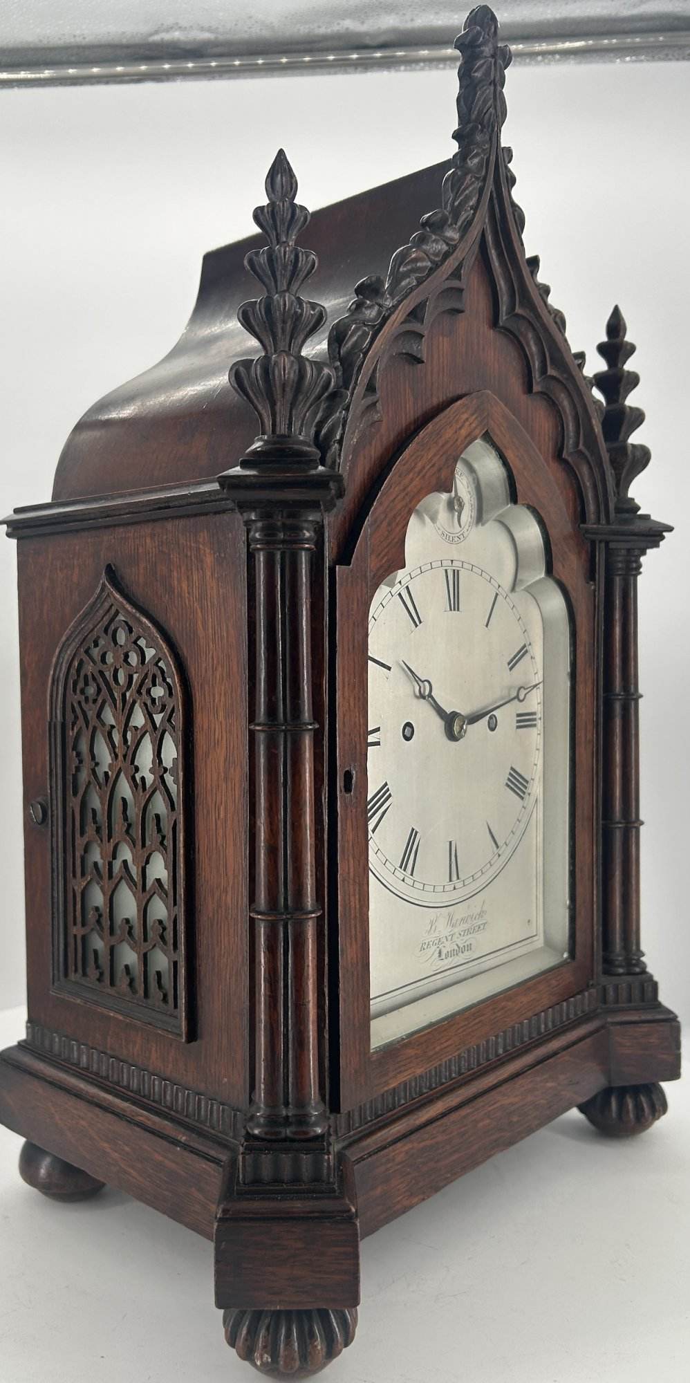 Exquisite Victorian twin Fusee Gothic Bracket clock – R Warwick London - ca 1850 - Image 4