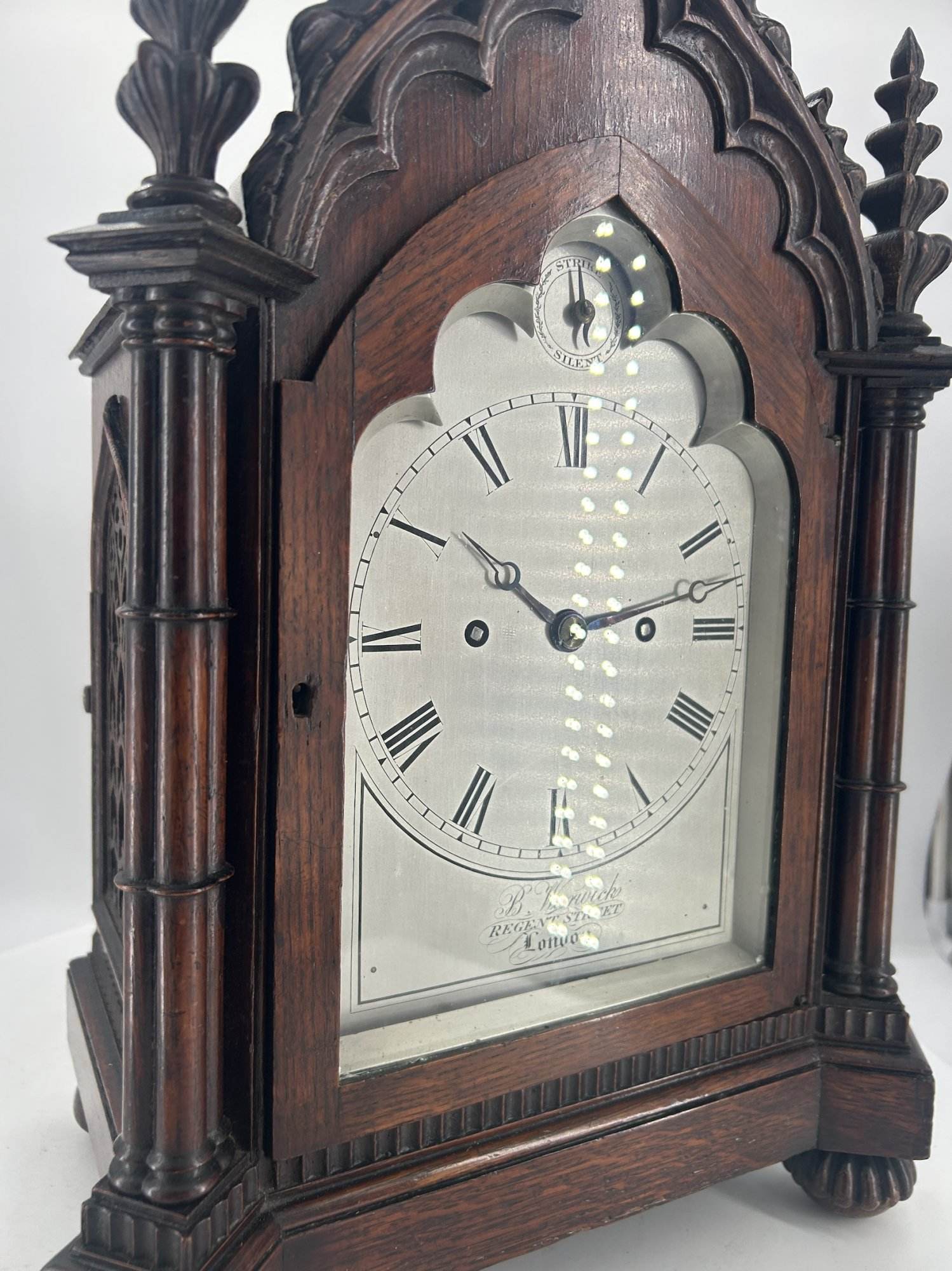 Exquisite Victorian twin Fusee Gothic Bracket clock – R Warwick London - ca 1850 - Image 3