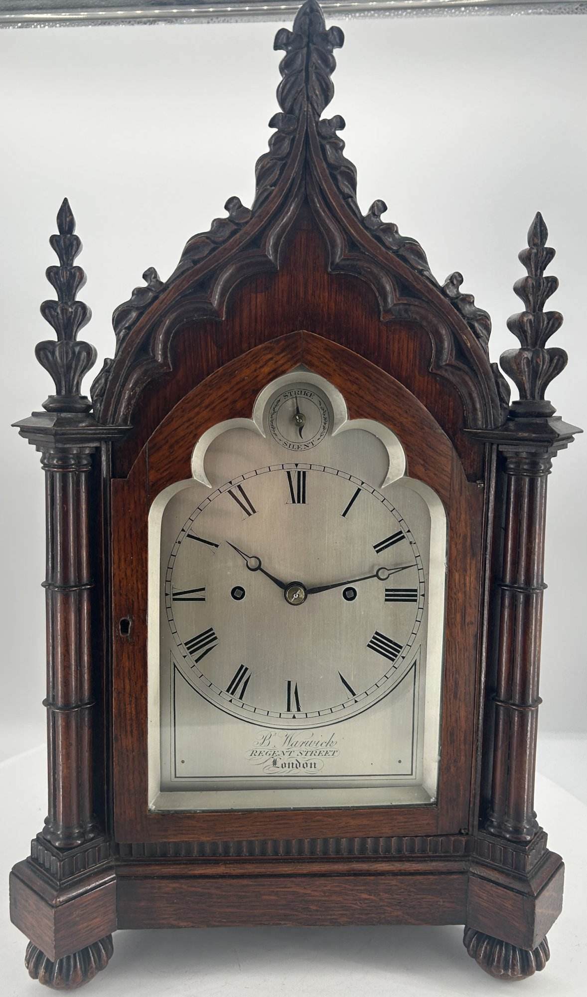 Exquisite Victorian twin Fusee Gothic Bracket clock – R Warwick London - ca 1850 - Image 5