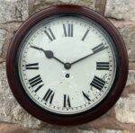 English Industrial Fusee Dial wall Clock - ca 1940