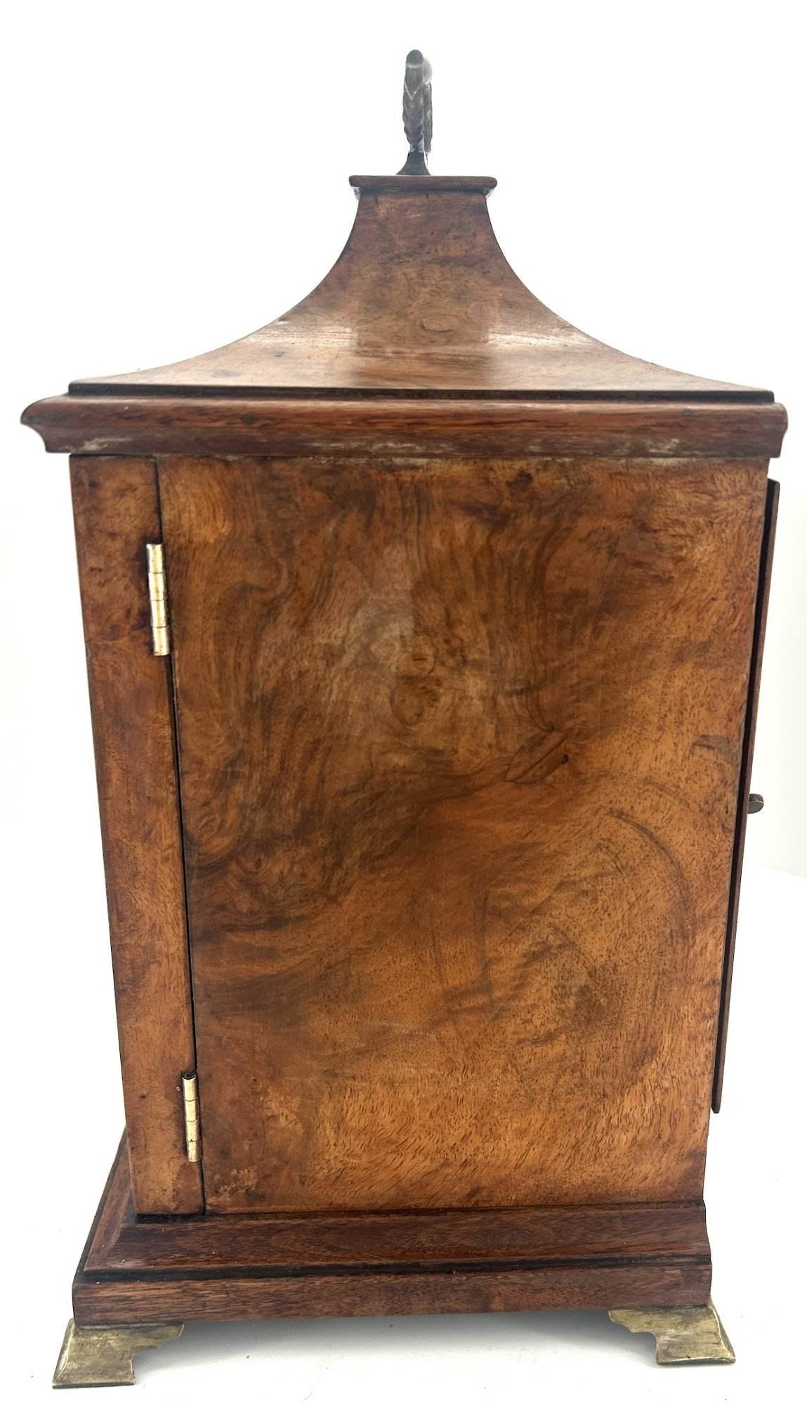 Stunning Burr Walnut case Westminster chime Bracket Clock – ca1920 - Image 9