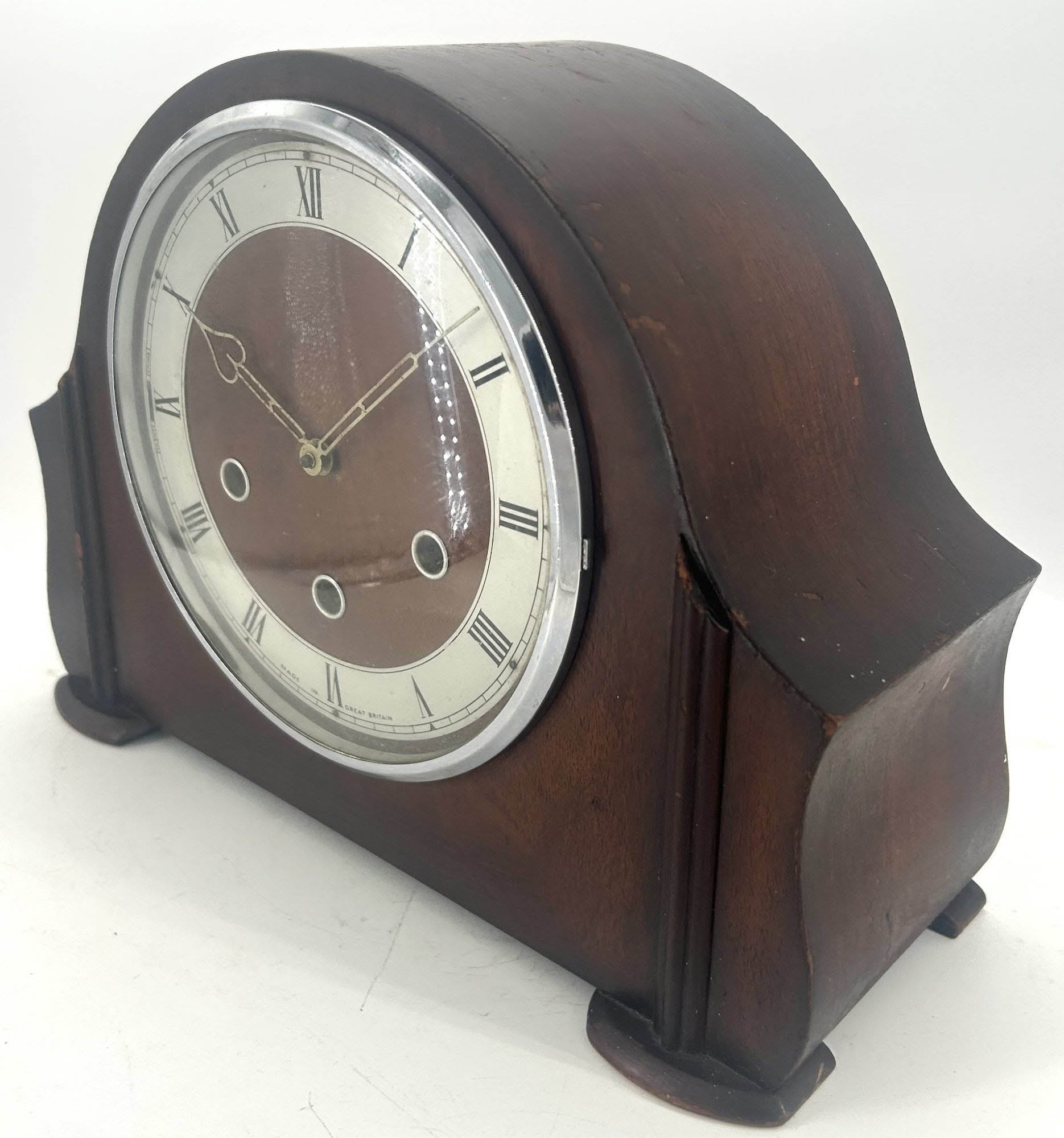 Stylish Art Deco Smiths Westminster Chime Mantel Clock – ca1940 - Image 7