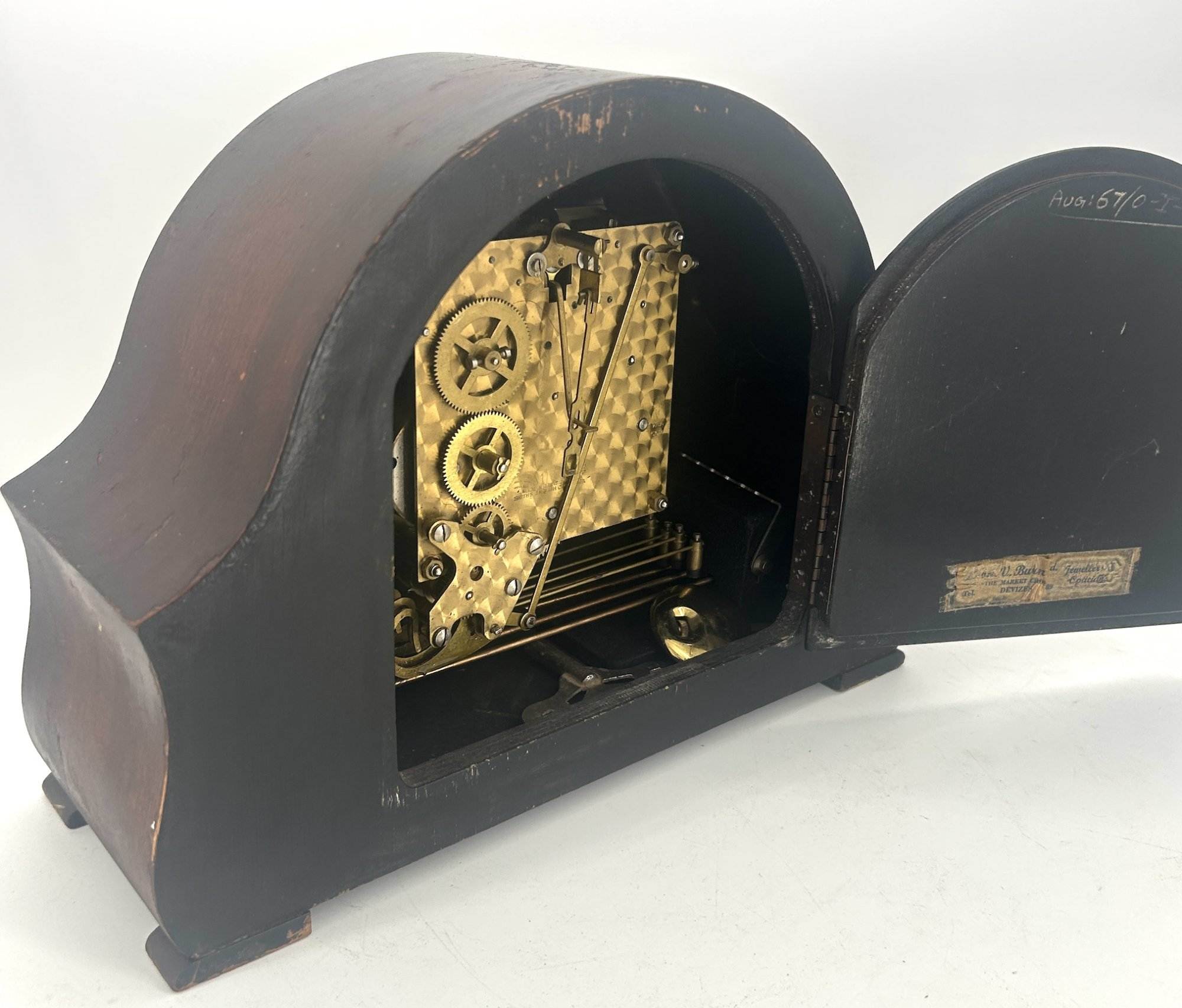 Stylish Art Deco Smiths Westminster Chime Mantel Clock – ca1940 - Image 10