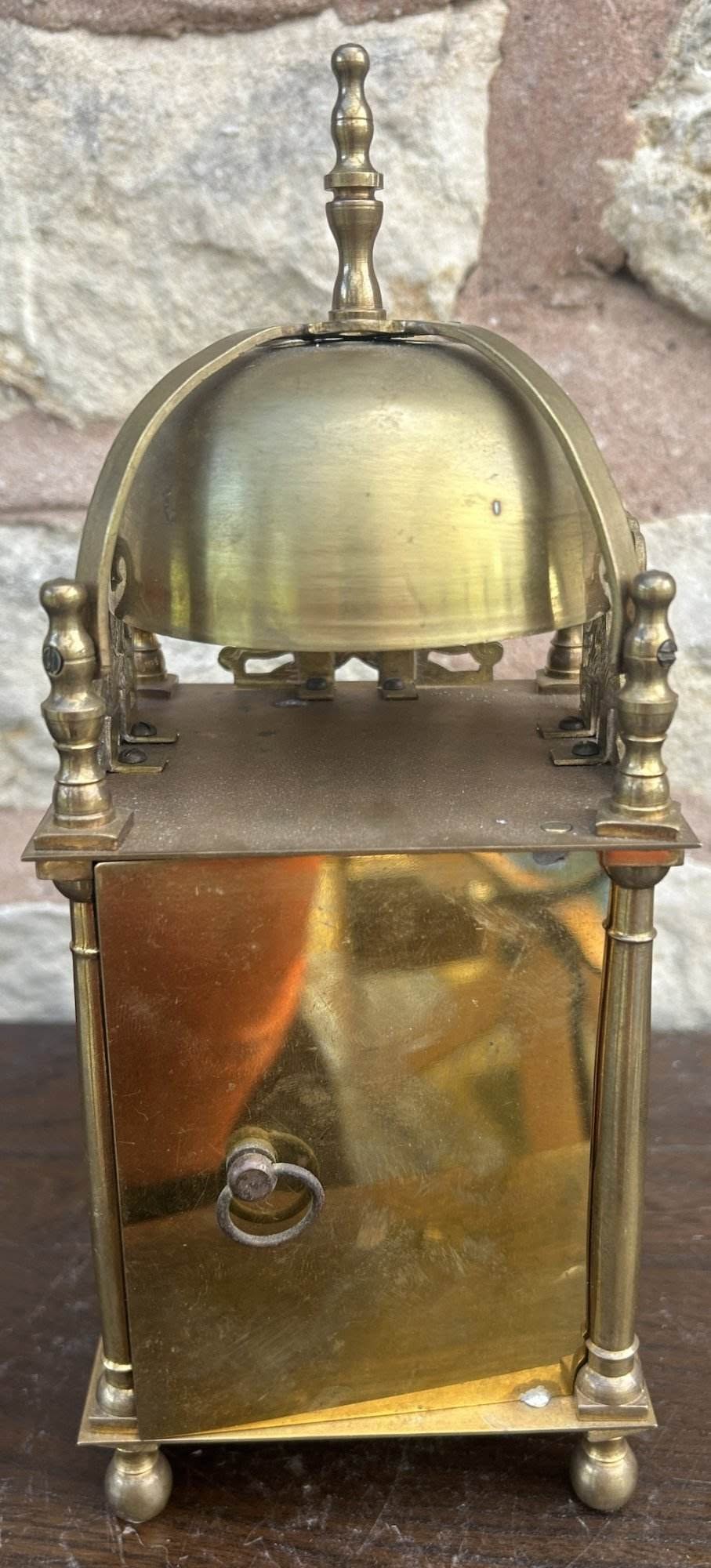 Fabulous Brass Lantern Mantel Clock - ca1905 - Image 8