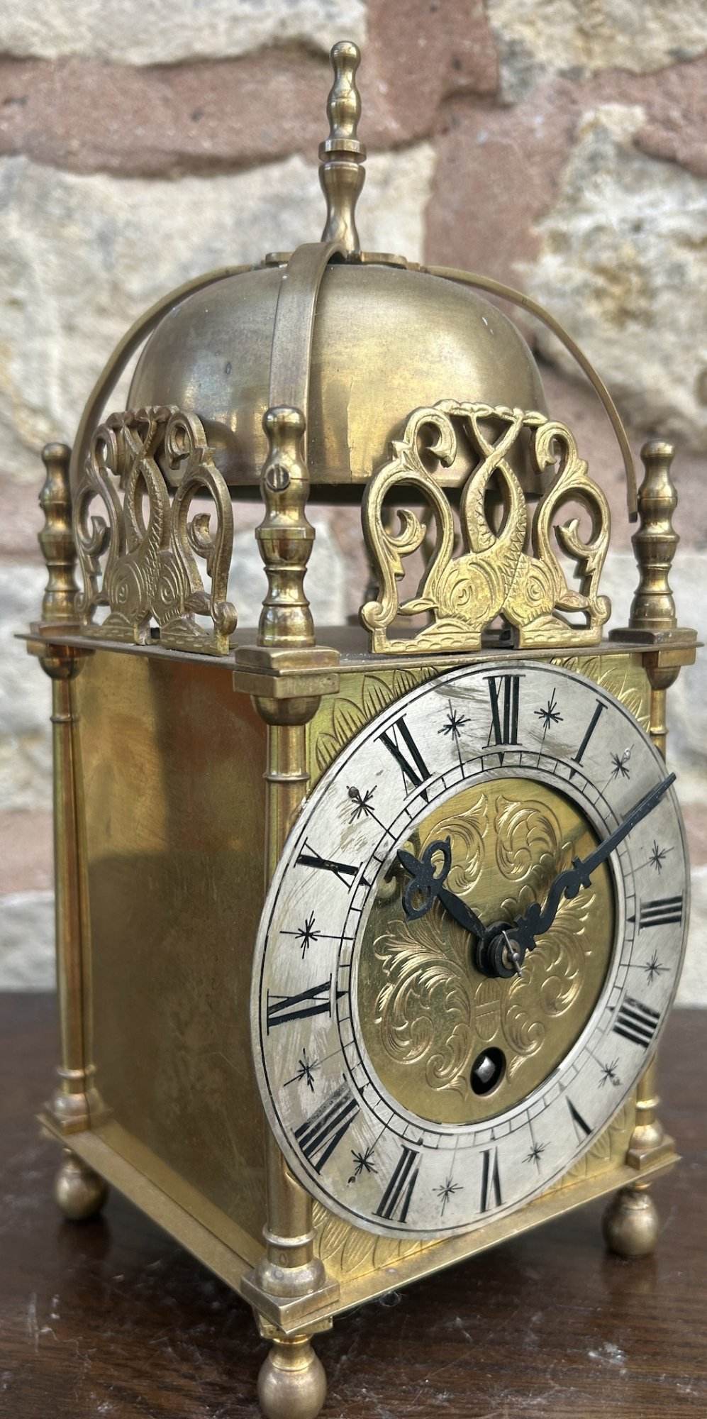 Fabulous Brass Lantern Mantel Clock - ca1905 - Image 10
