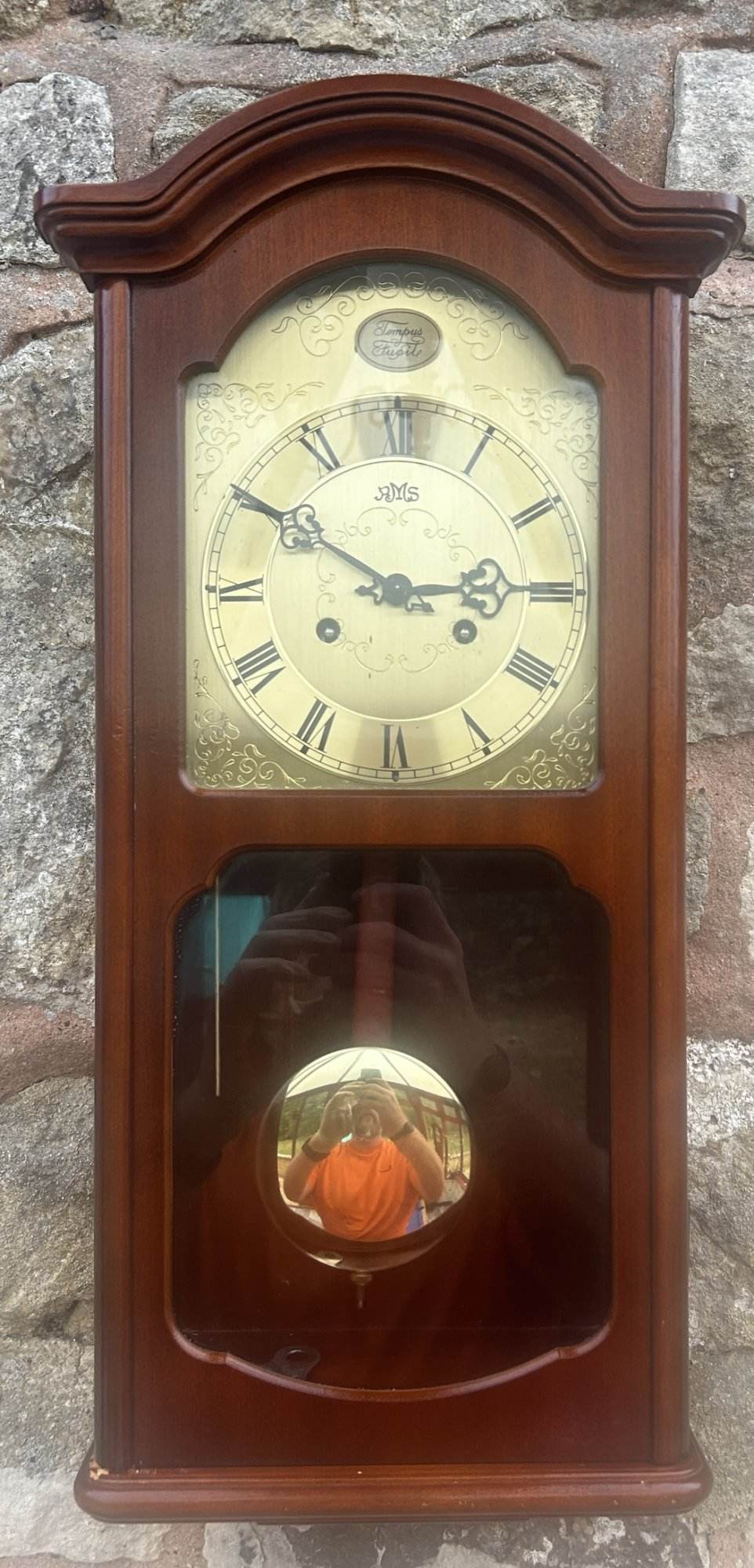 RMS Mahogany case Wall Clock - ca1970