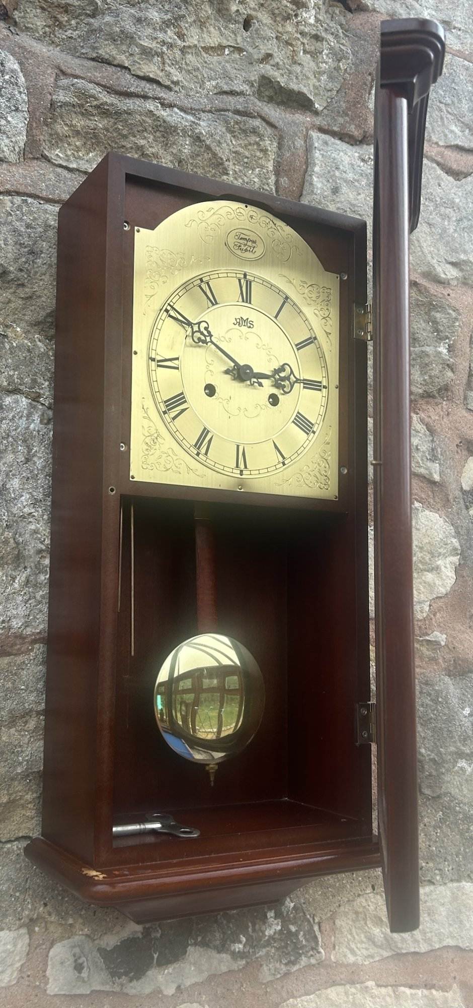 Lovely RMS Mahogany case Wall Clock - ca1970 - Image 2