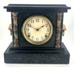 Stunning Architectural American Slate Mantel Clock by Welch - ca1900