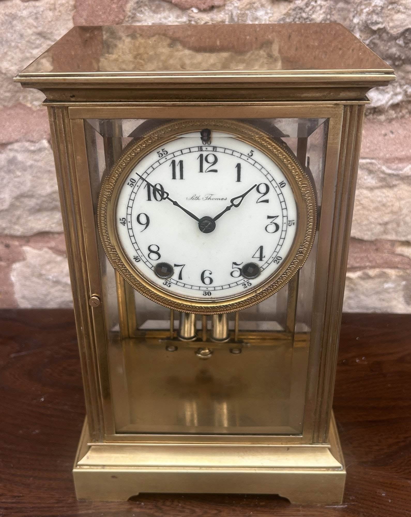 Wonderful Seth Thomas Four Glass Case Mantel Clock - Ca 1900 - Image 3