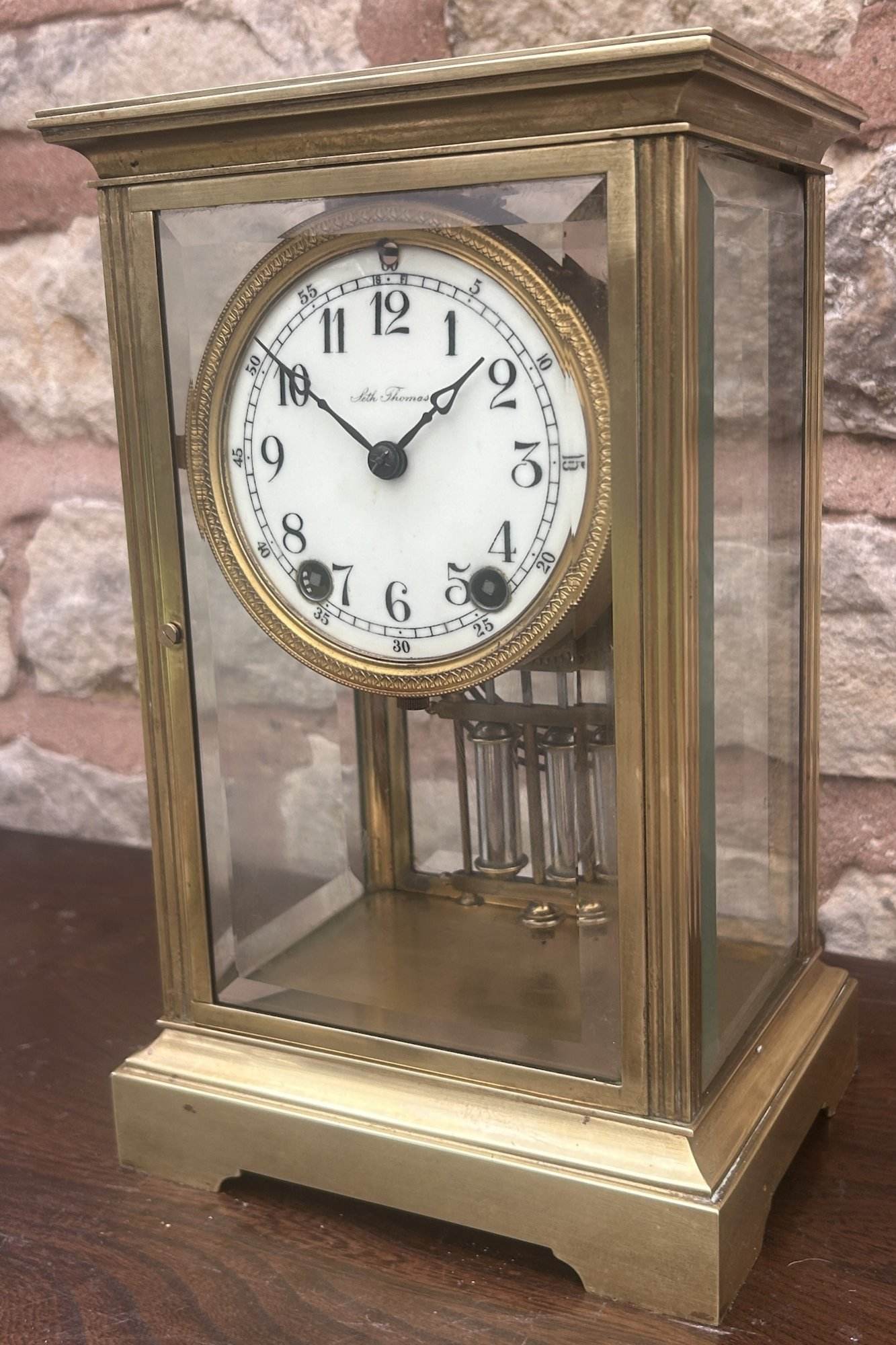 Wonderful Seth Thomas Four Glass Case Mantel Clock - Ca 1900 - Image 4