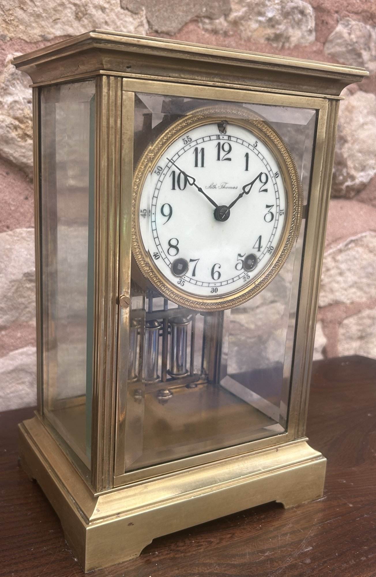 Wonderful Seth Thomas Four Glass Case Mantel Clock - Ca 1900 - Image 13