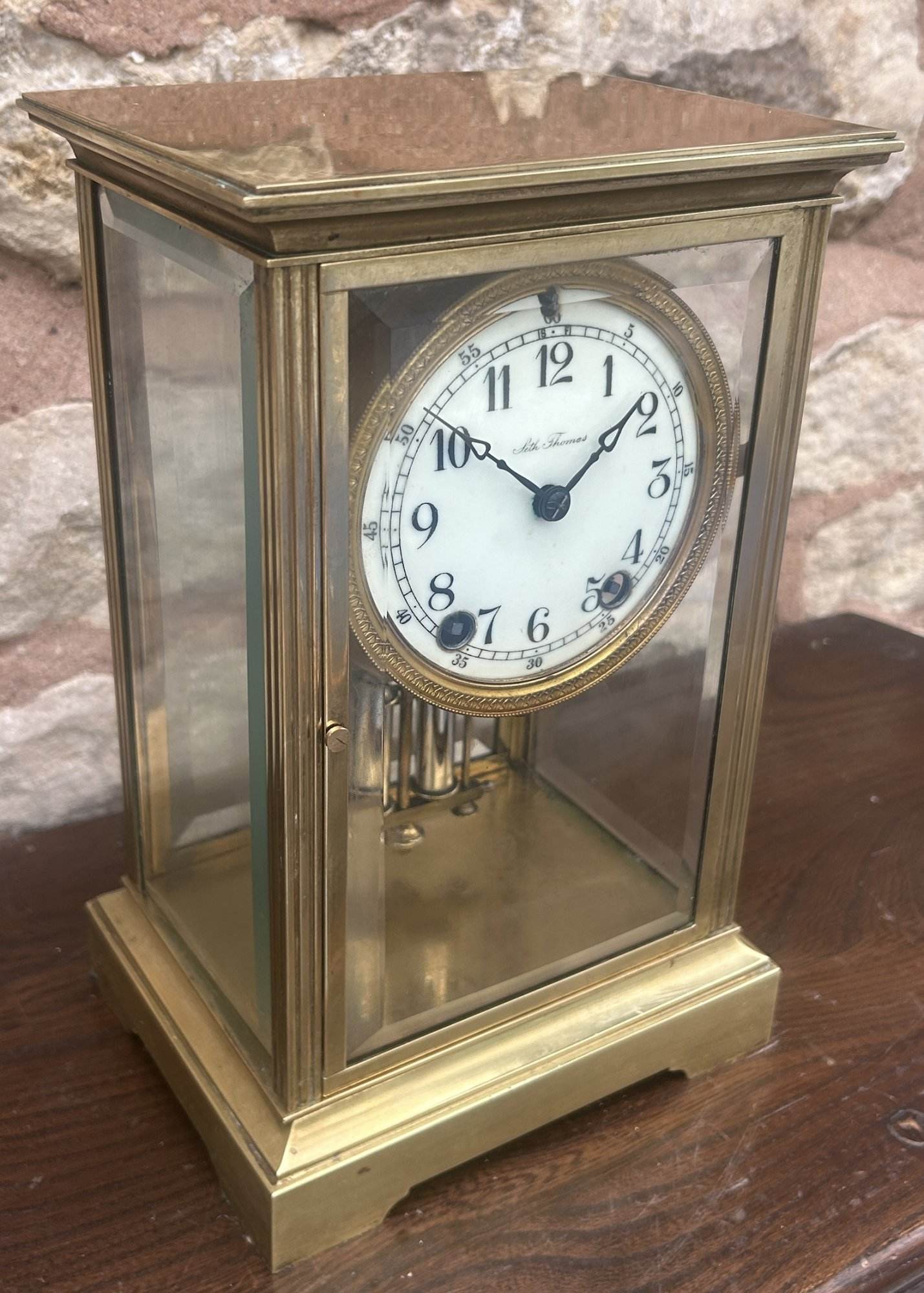 Wonderful Seth Thomas Four Glass Case Mantel Clock - Ca 1900 - Image 12