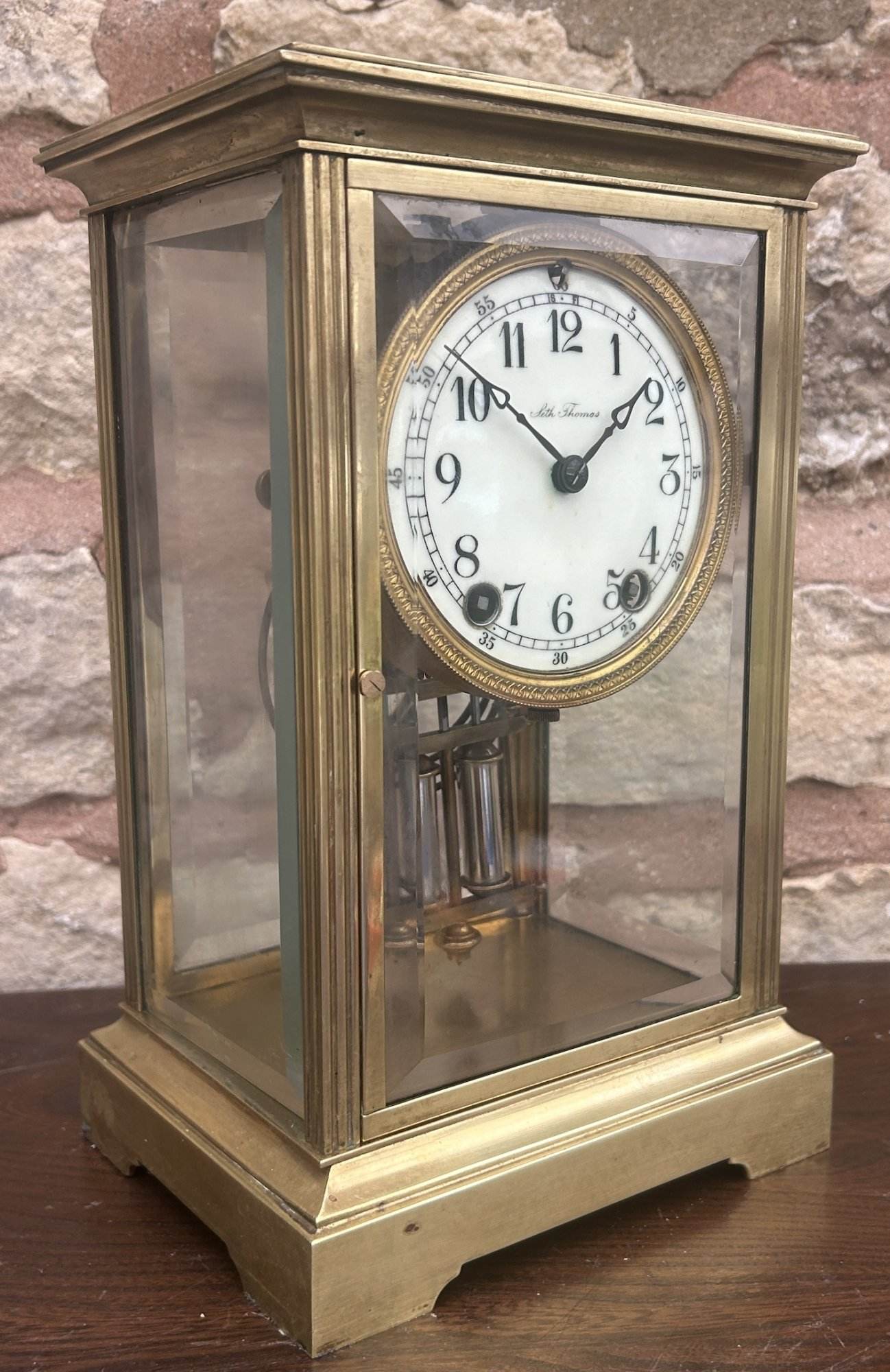 Wonderful Seth Thomas Four Glass Case Mantel Clock - Ca 1900 - Image 7