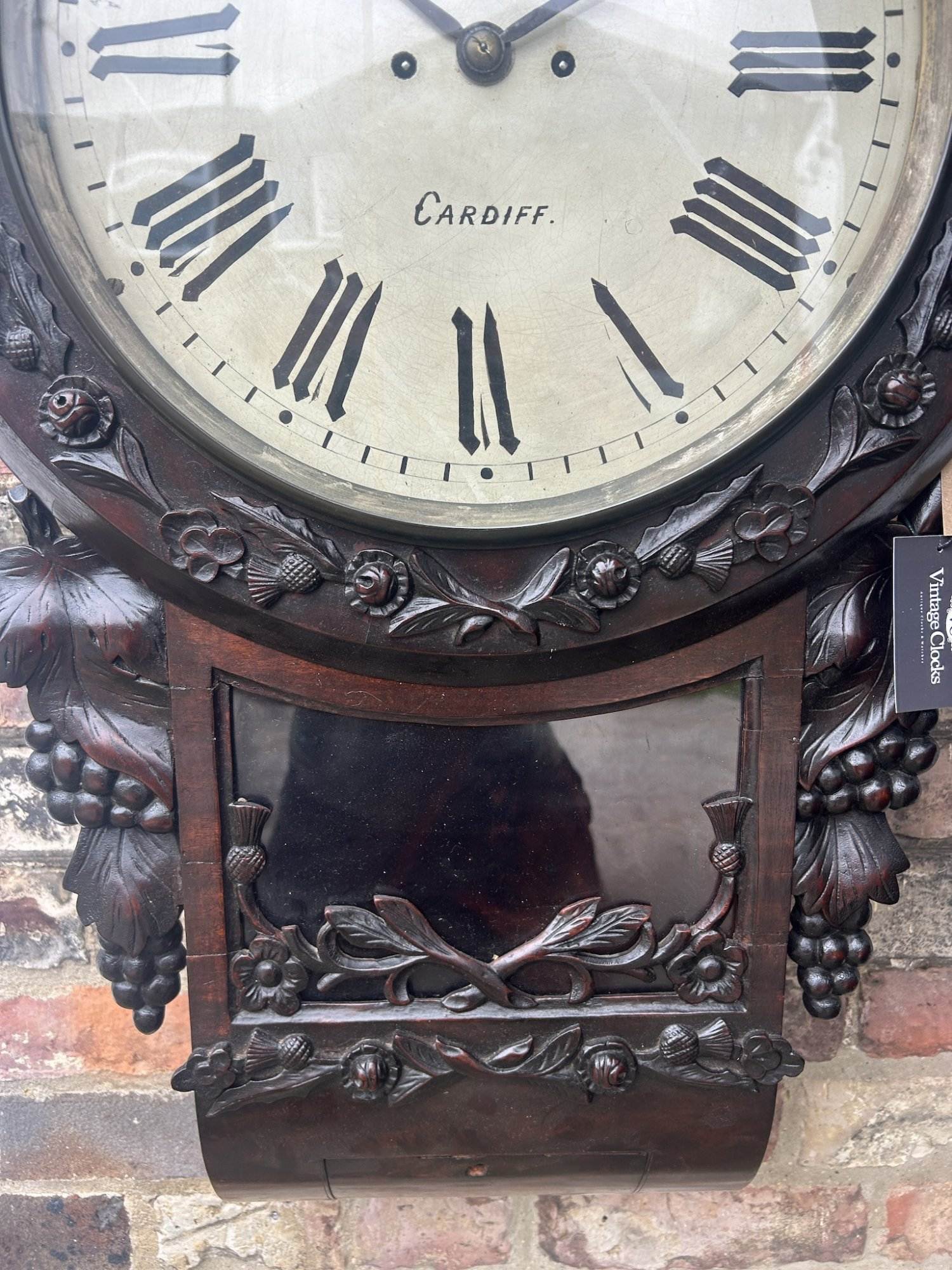 Fabulous Welch Victorian Rosewood Carved Twin Fusee Drop Dial Clock – Ca 1860 - Image 3