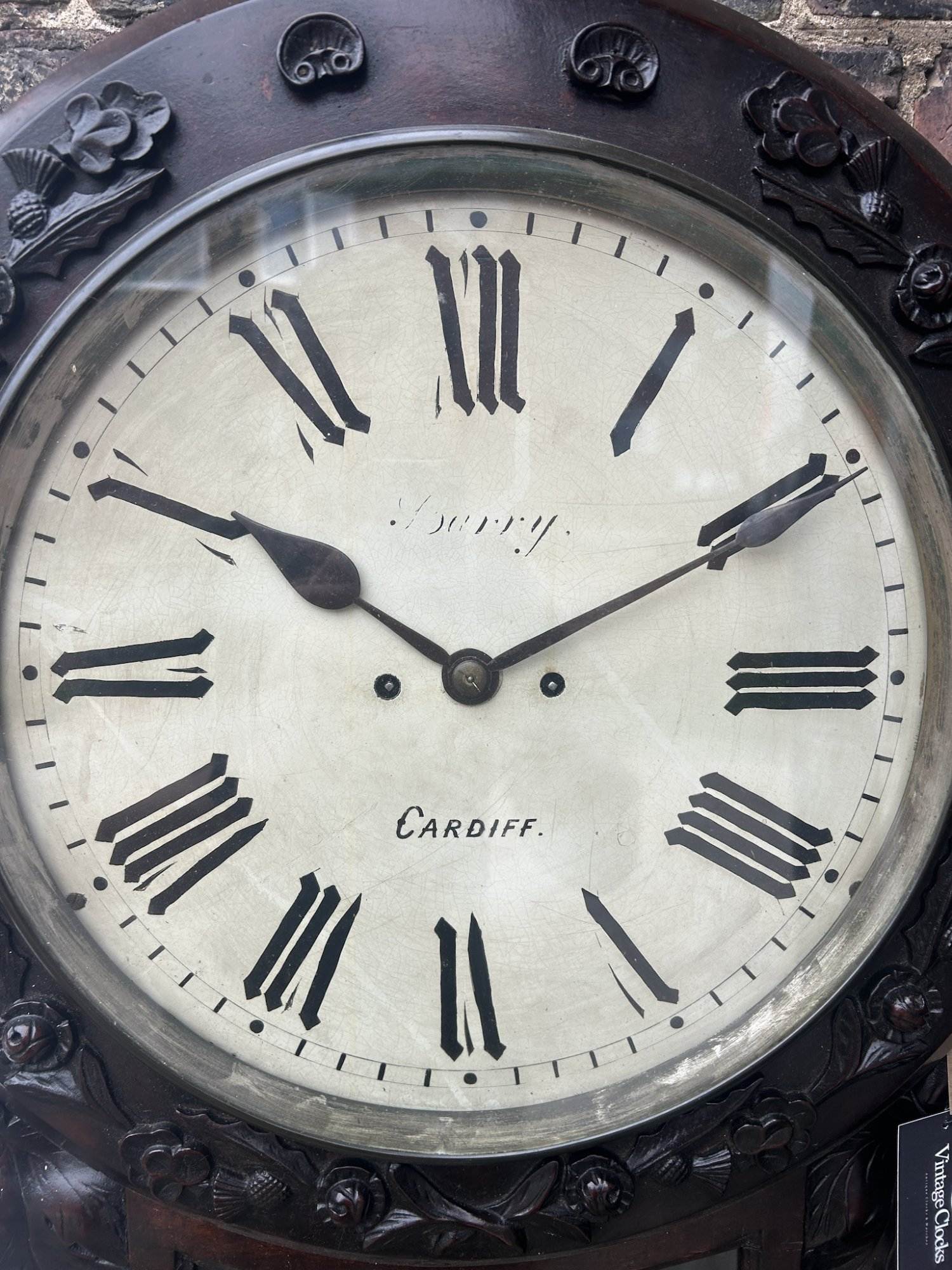 Fabulous Welch Victorian Rosewood Carved Twin Fusee Drop Dial Clock – Ca 1860 - Image 5
