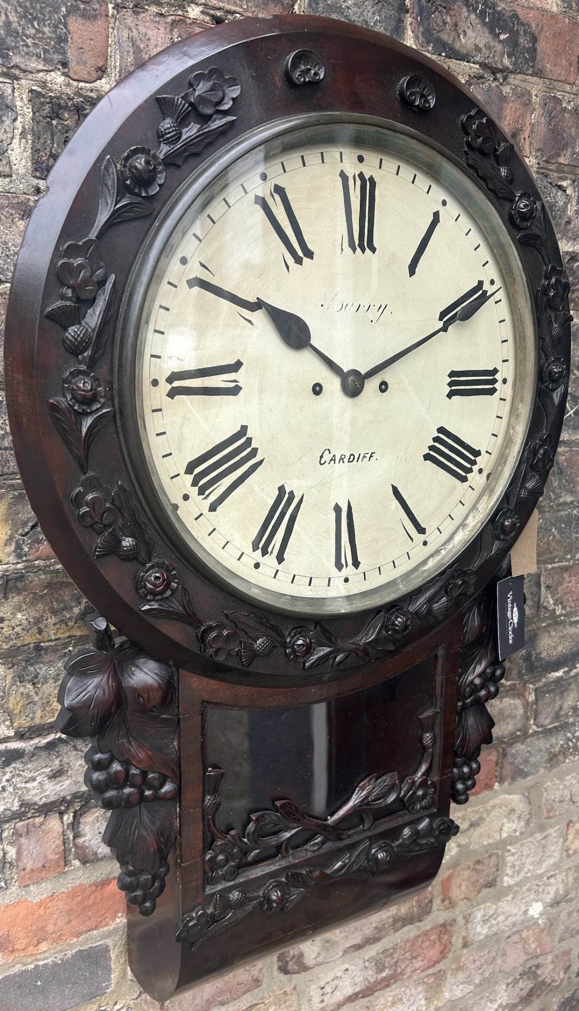 Fabulous Welch Victorian Rosewood Carved Twin Fusee Drop Dial Clock – Ca 1860 - Image 8