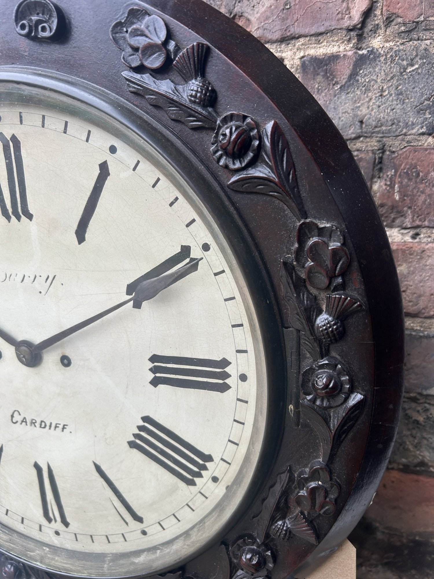 Fabulous Welch Victorian Rosewood Carved Twin Fusee Drop Dial Clock – Ca 1860 - Image 10