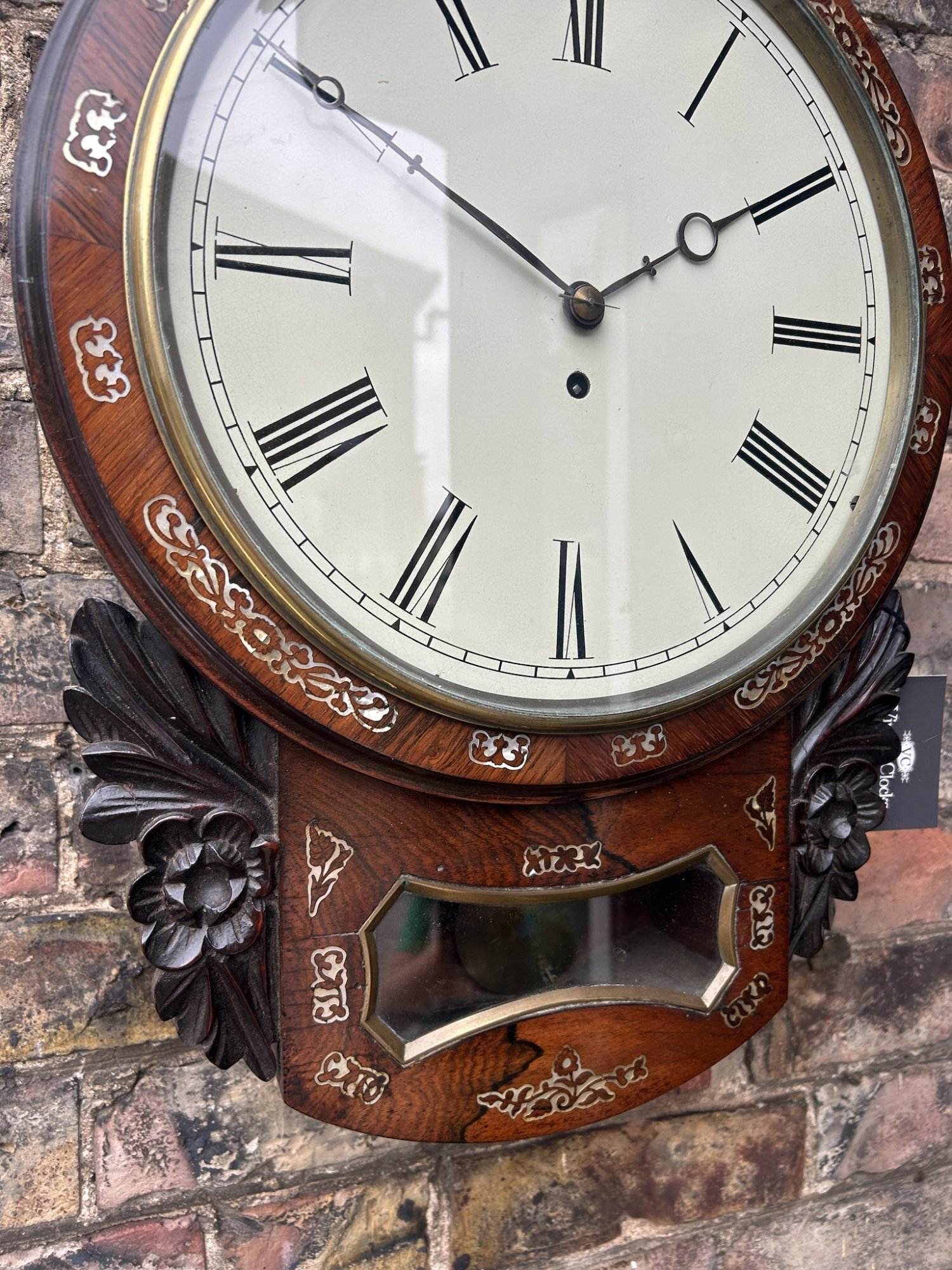 Fine Victorian Rosewood Carved Single Fusee Drop Dial Clock - Ca 1880 - Image 2