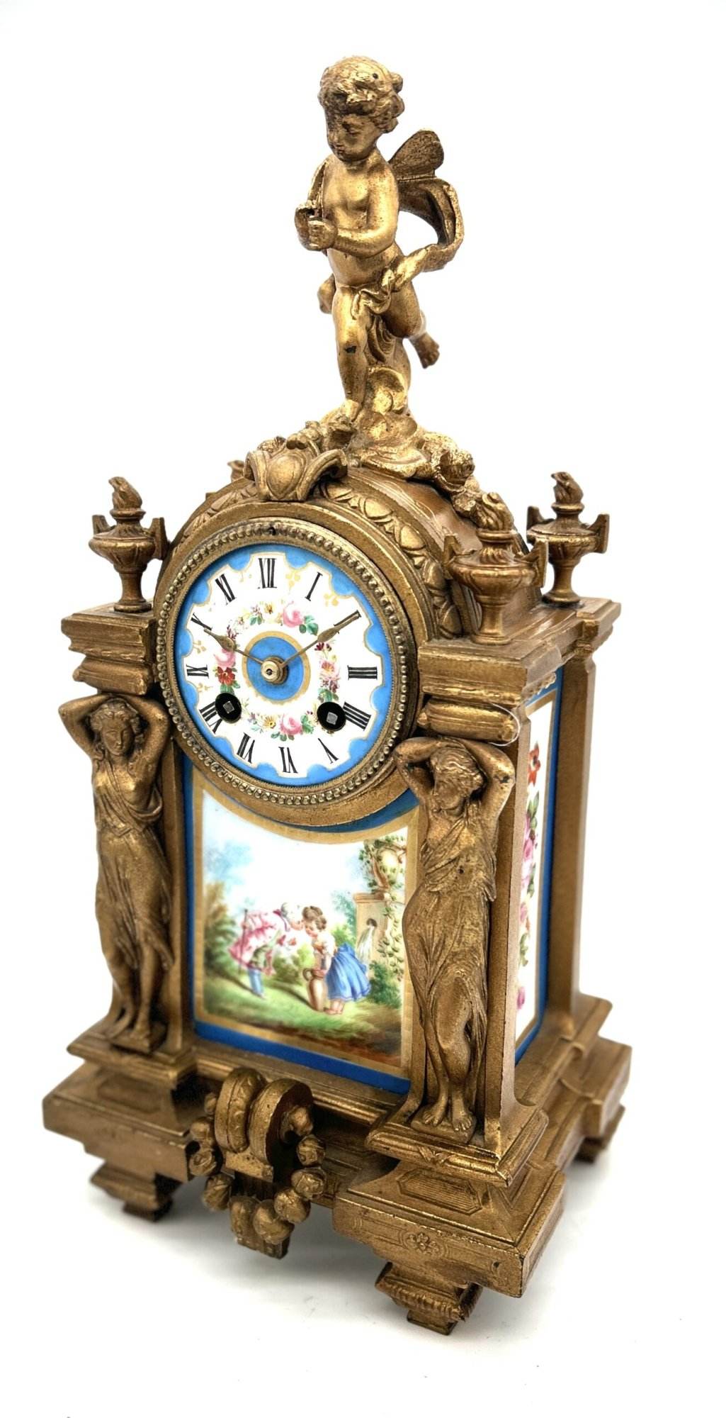 Stunning French Victorian Sevres ormolu 8 day mantel Clock – CA 1860 - Image 3