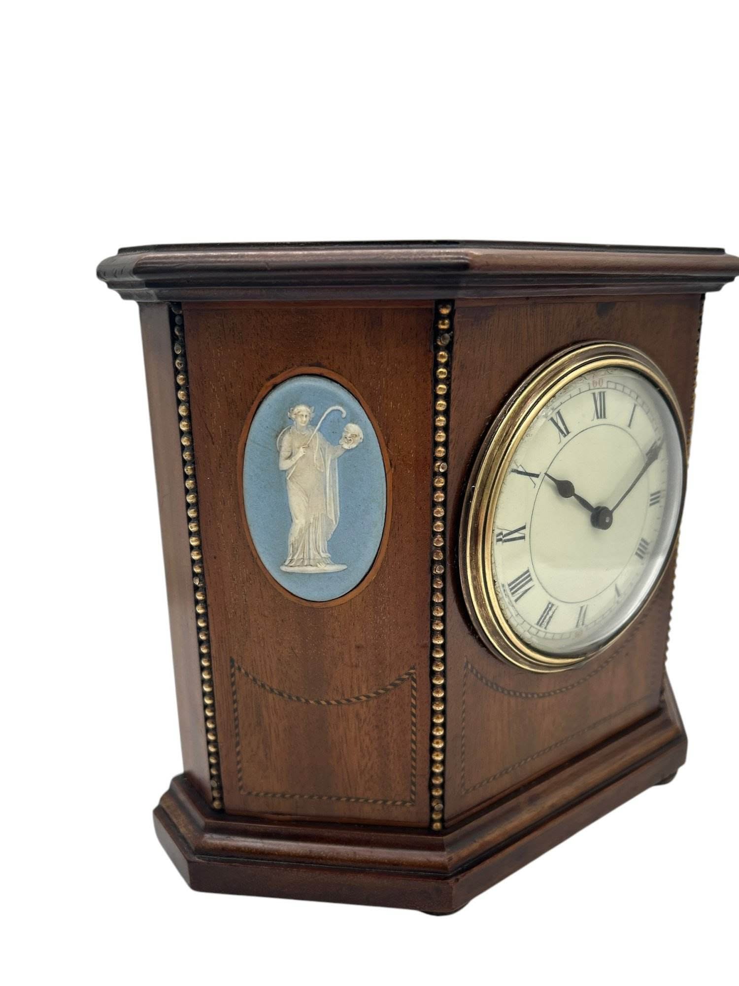 Fabulous Mahogany Case with Wedgwood porcelain 8 day Mantel clock - Image 5