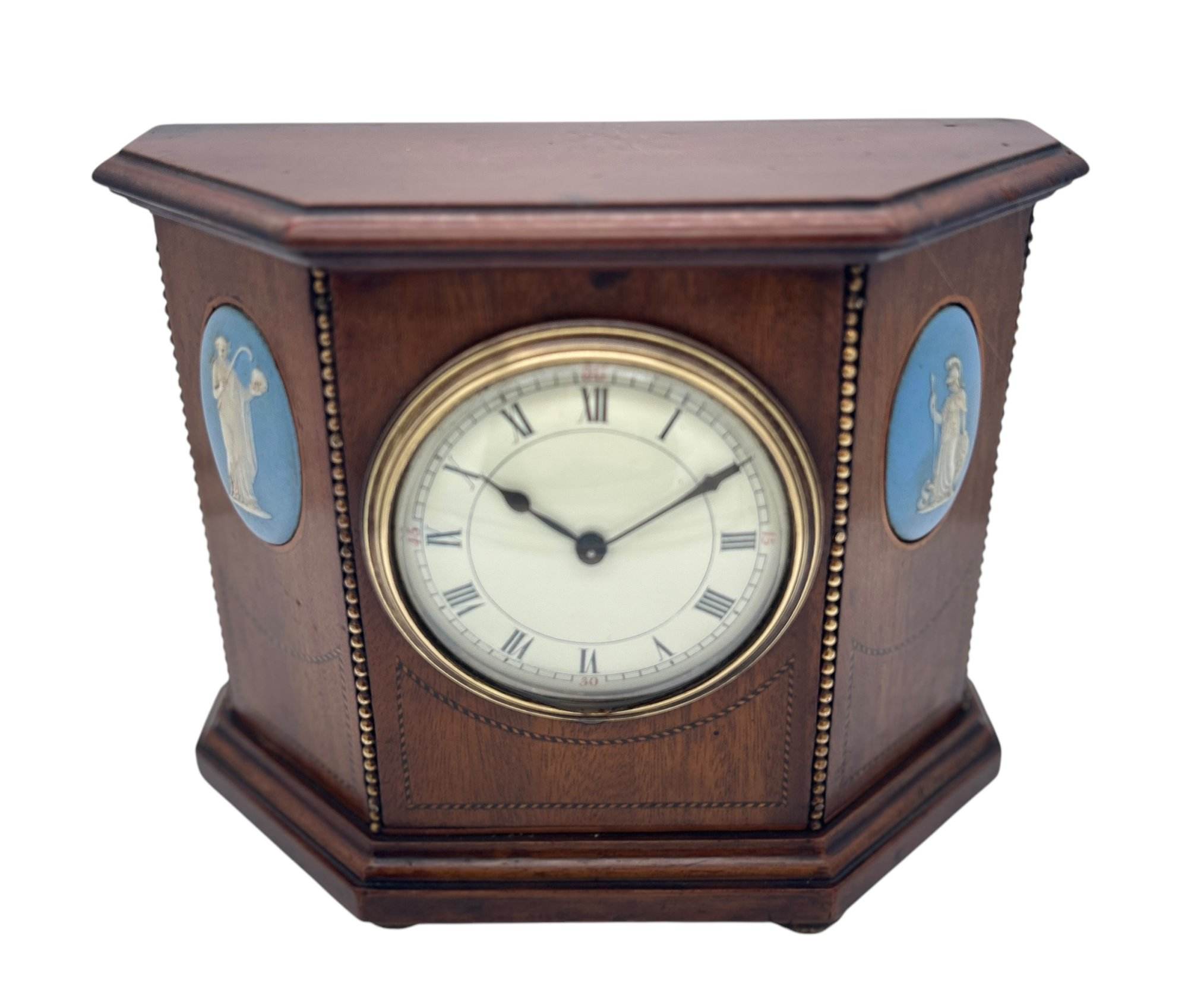 Fabulous Mahogany Case with Wedgwood porcelain 8 day Mantel clock - Image 12