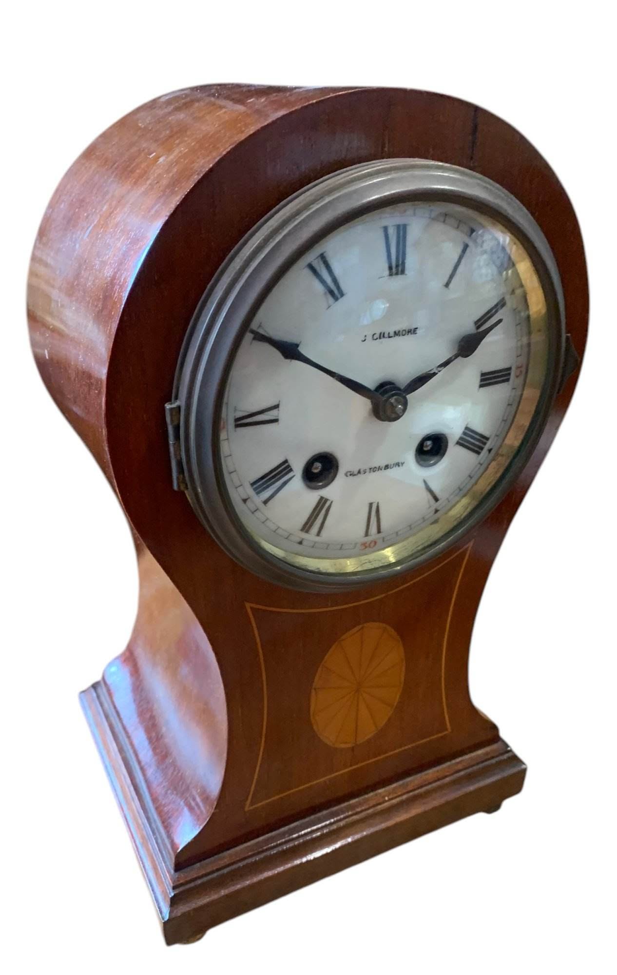 Wonderful Edwardian balloon Shape Mantel Clock – ca1900 - Image 6