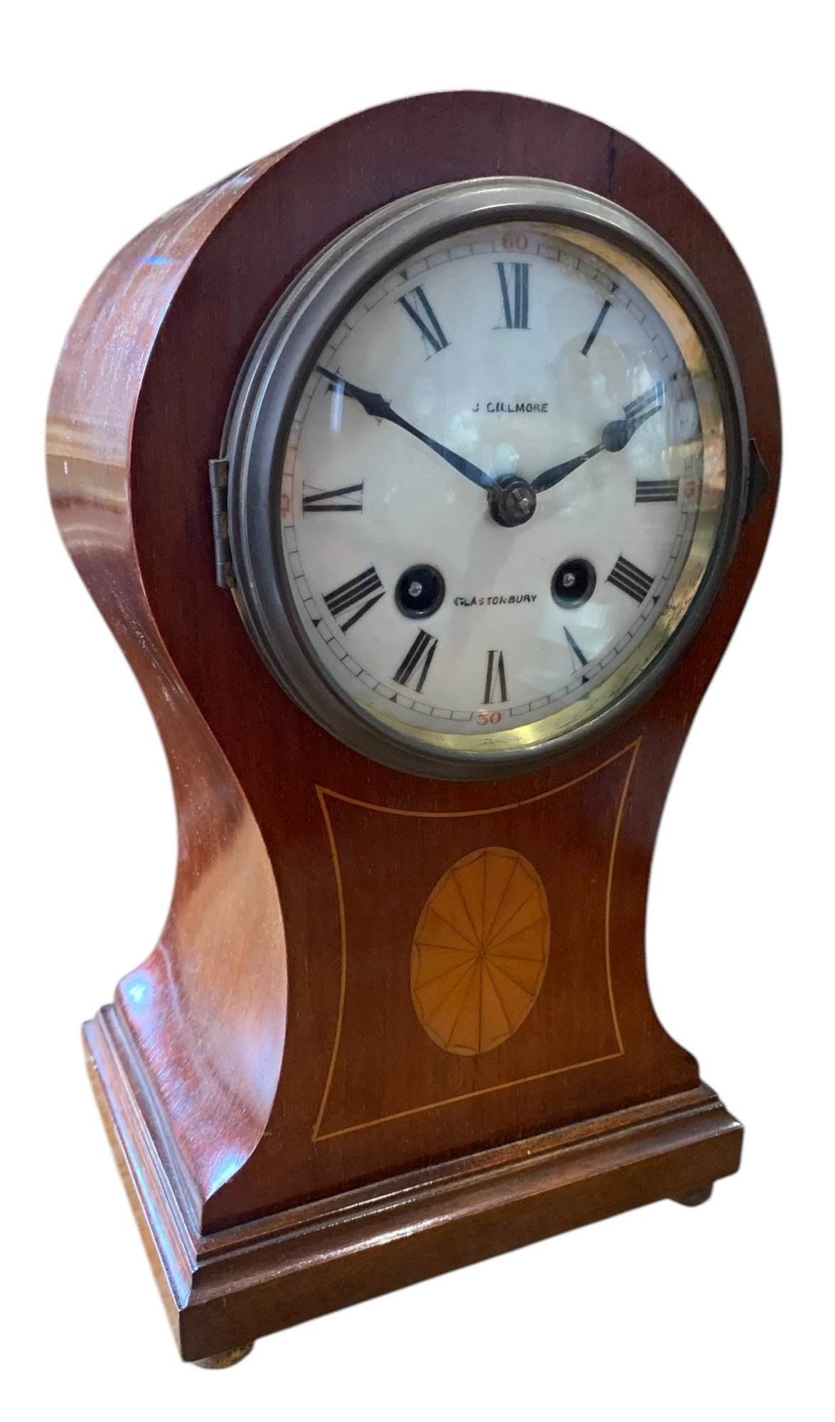 Wonderful Edwardian balloon Shape Mantel Clock – ca1900 - Image 5