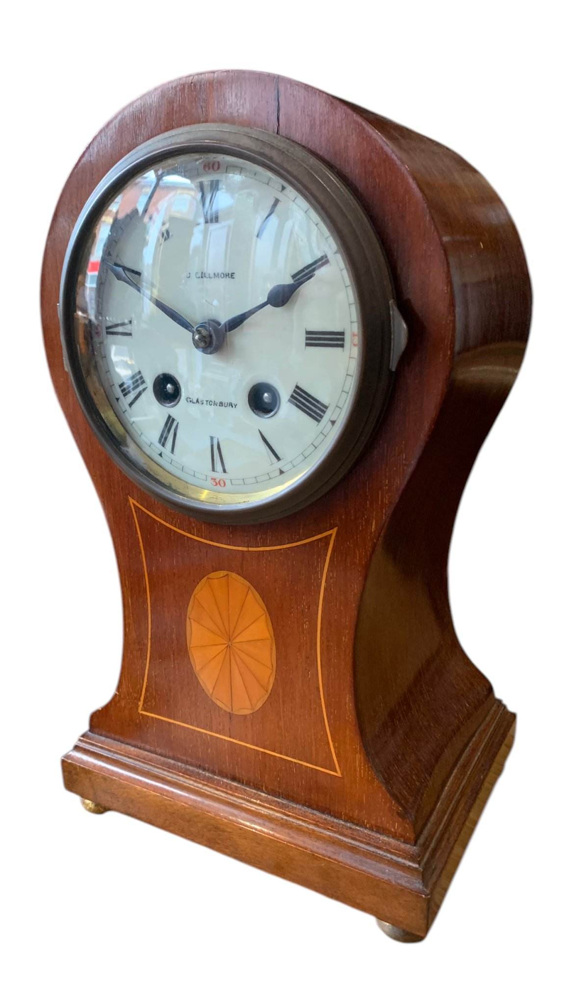 Wonderful Edwardian balloon Shape Mantel Clock – ca1900 - Image 4