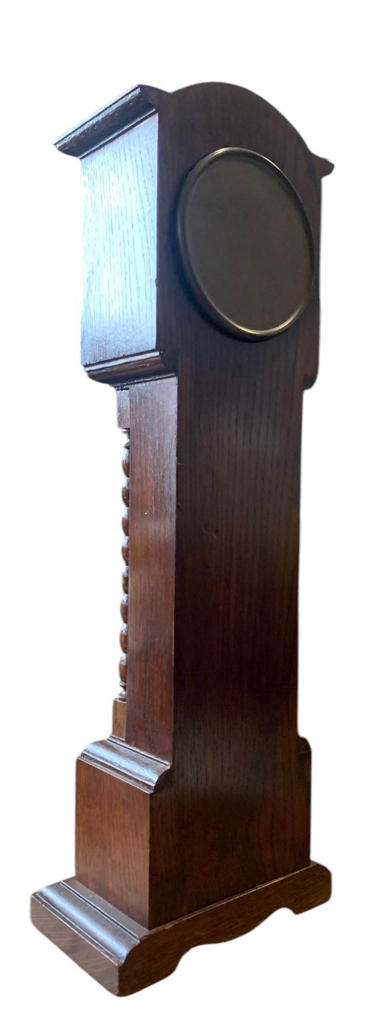 Fabulous Oak Miniature Longcase Mantel Clock – ca1900 - Image 9