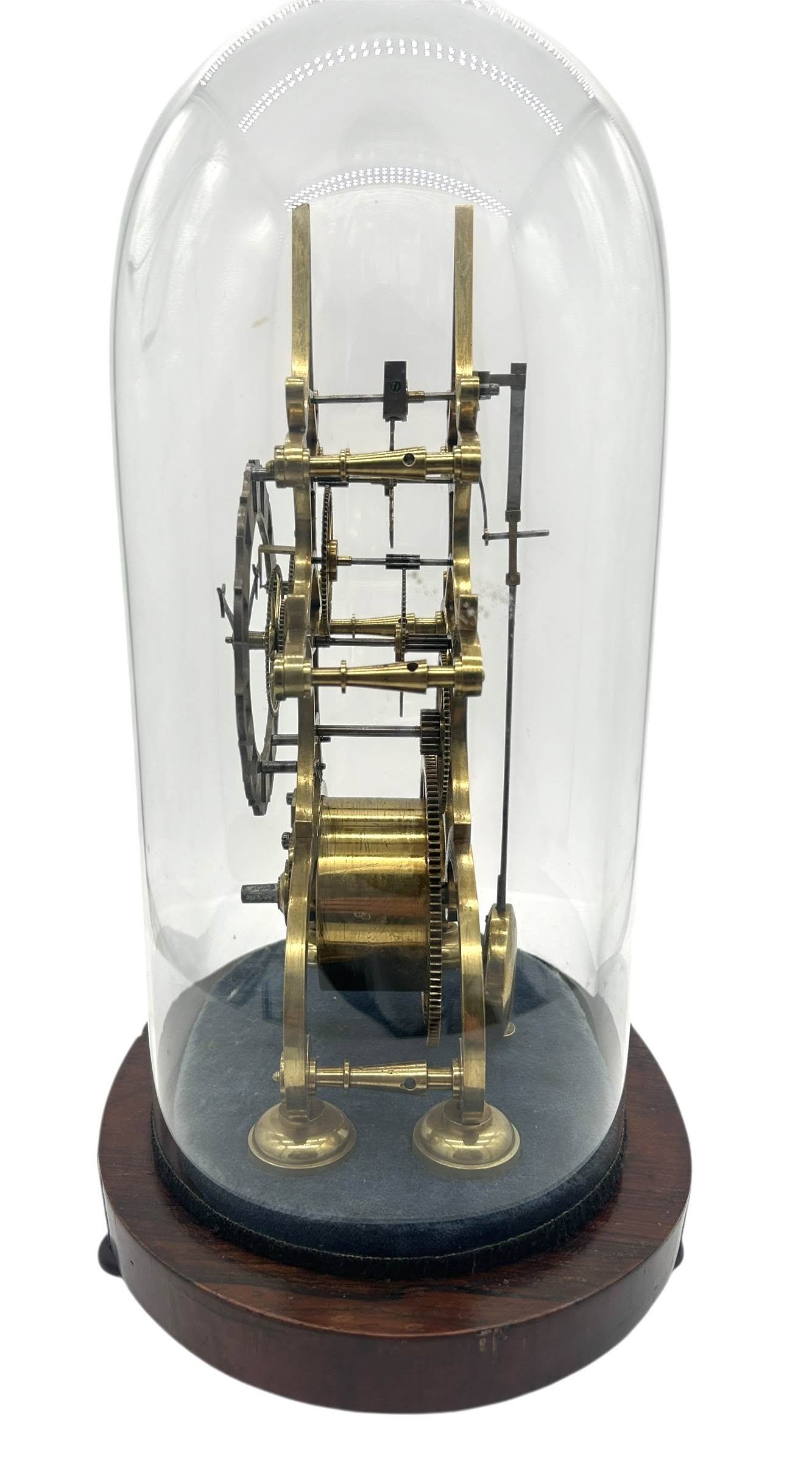 Awesome Rare Victorian 6 spoke wheel Skeleton Mantel Clock - ca1870 - Image 2