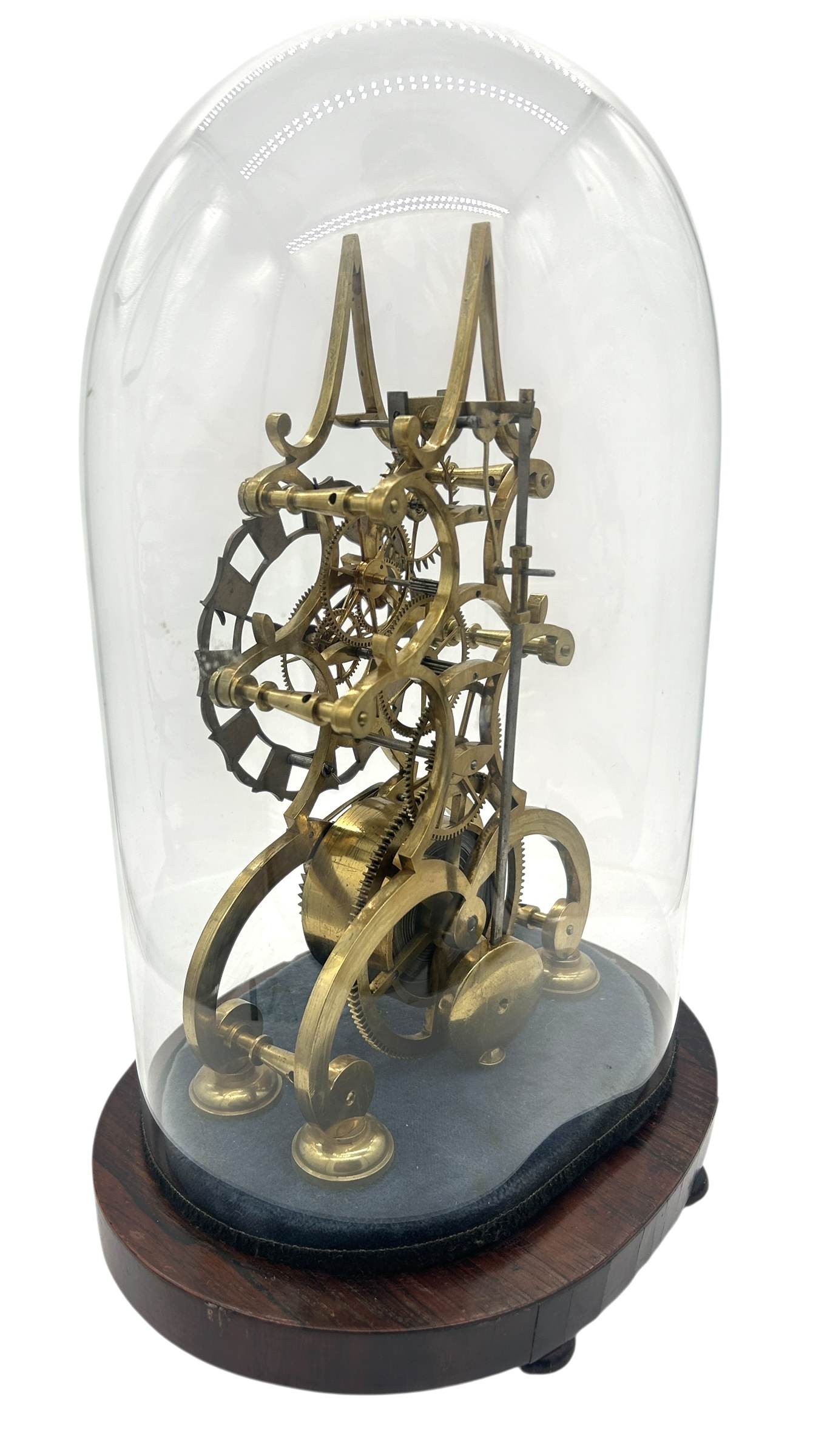 Awesome Rare Victorian 6 spoke wheel Skeleton Mantel Clock - ca1870 - Image 3