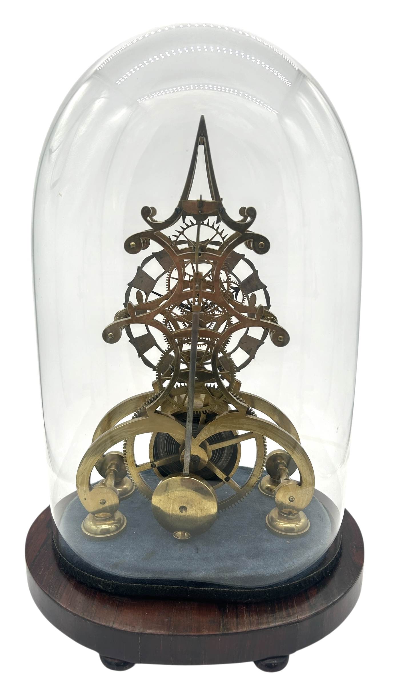 Awesome Rare Victorian 6 spoke wheel Skeleton Mantel Clock - ca1870 - Image 4