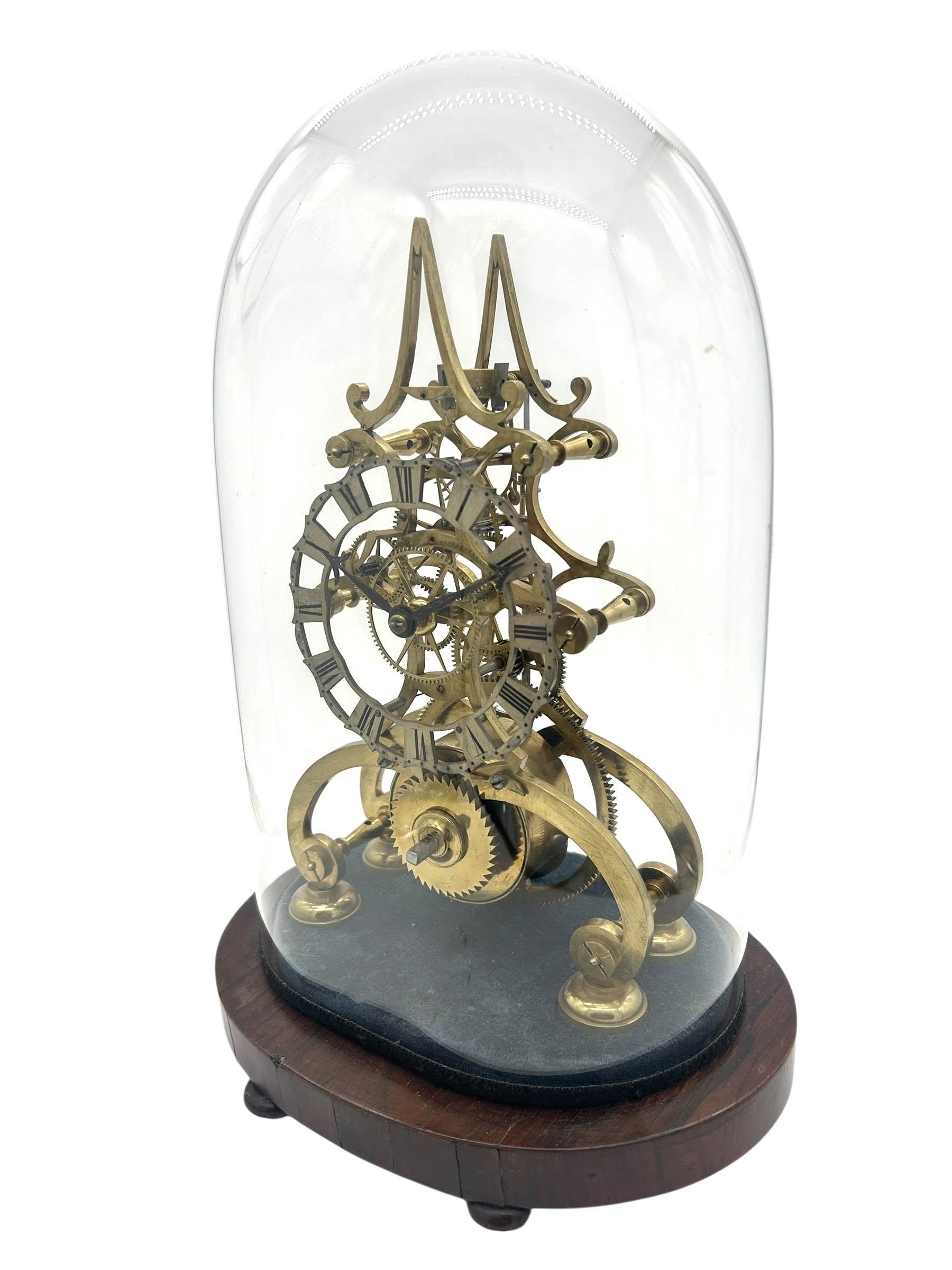 Awesome Rare Victorian 6 spoke wheel Skeleton Mantel Clock - ca1870 - Image 8