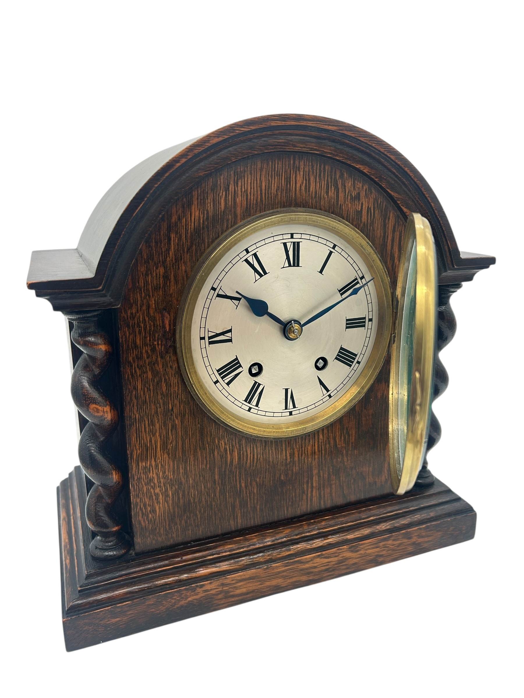 Lovely English Oak Case Astral Mantel Clock – 8 Day gong striking Clock - Image 2