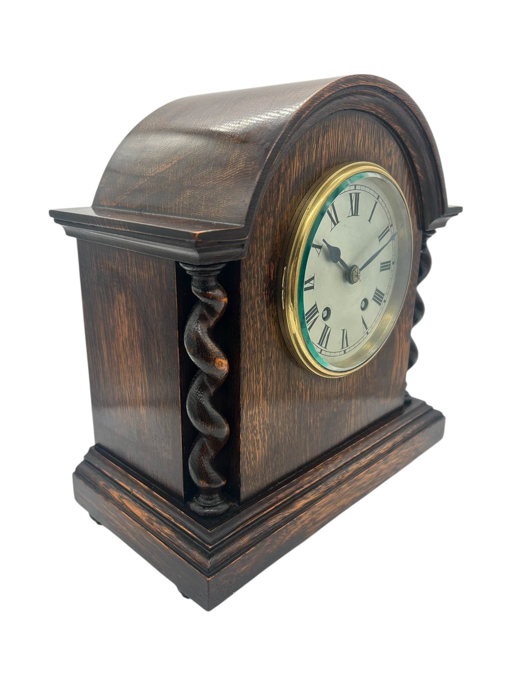 Lovely English Oak Case Astral Mantel Clock – 8 Day gong striking Clock - Image 3
