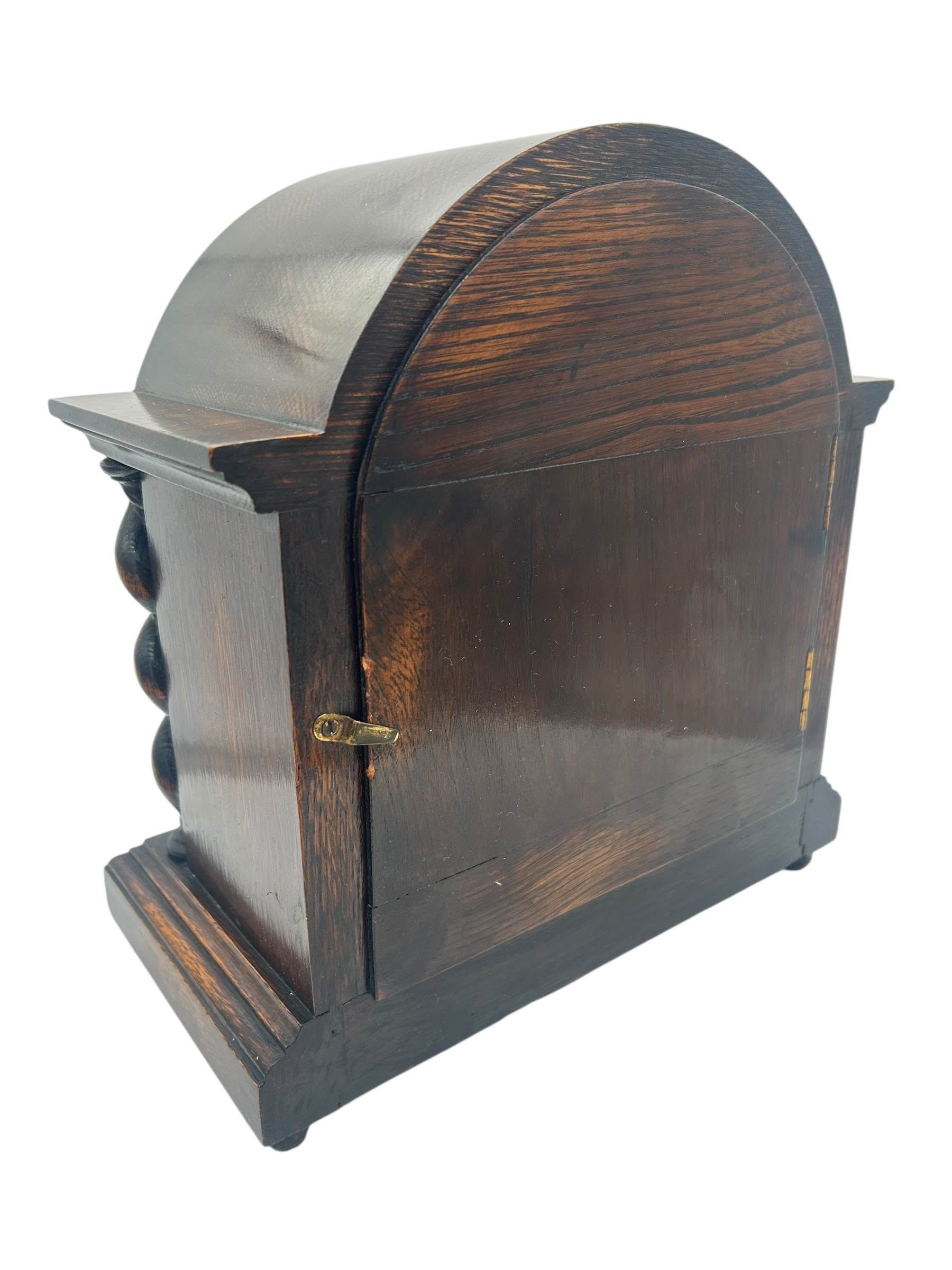 Lovely English Oak Case Astral Mantel Clock – 8 Day gong striking Clock - Image 6