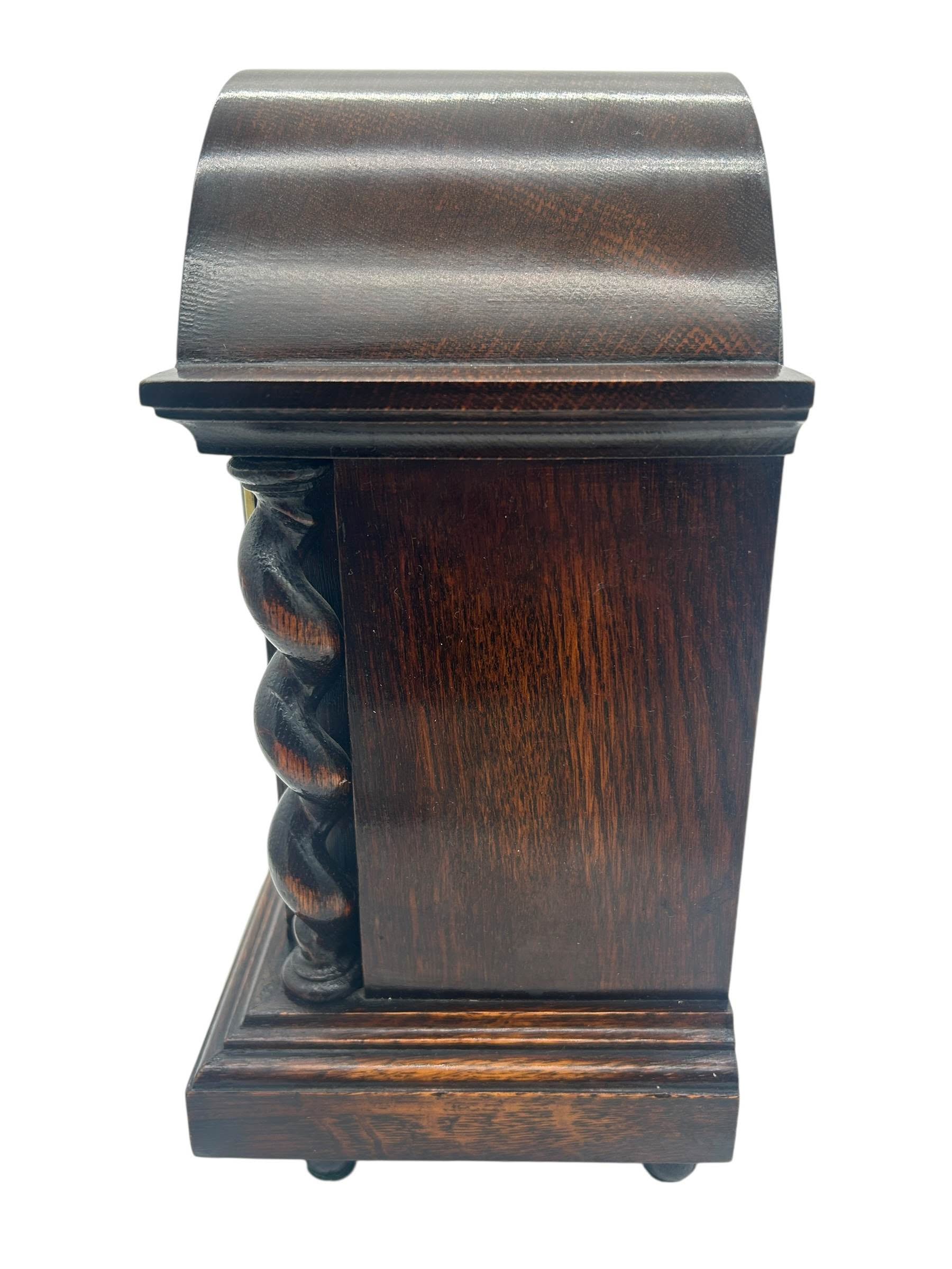 Lovely English Oak Case Astral Mantel Clock – 8 Day gong striking Clock - Image 7
