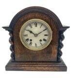 Lovely English Oak Case Astral Mantel Clock – 8 Day gong striking Clock