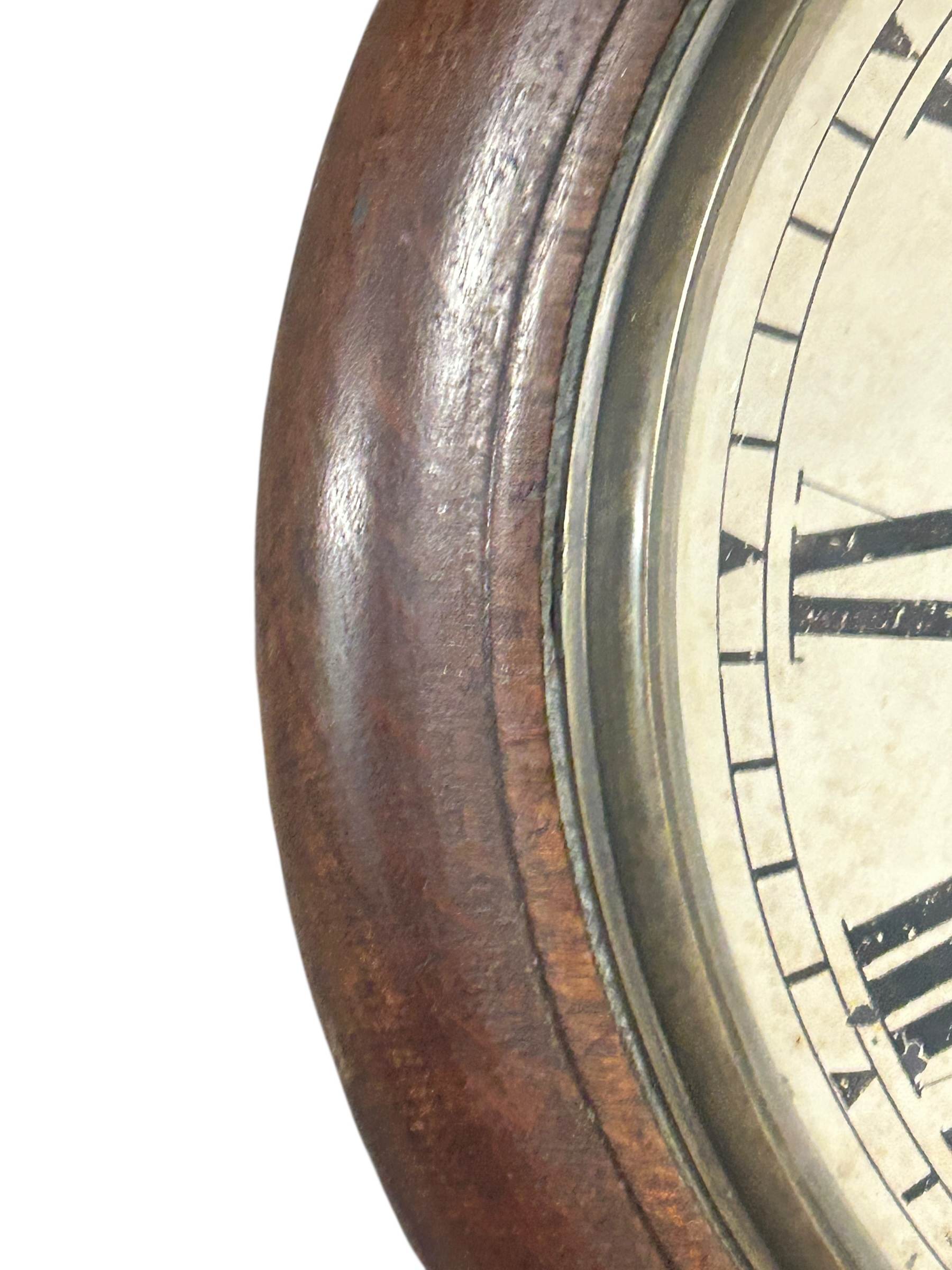 Stunning Antique English fusee drop dial wall clock – ca1890 - Image 3