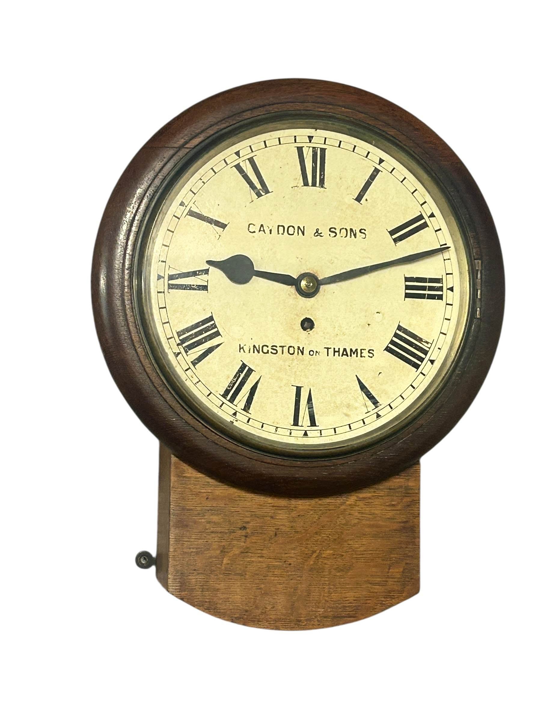 Stunning Antique English fusee drop dial wall clock – ca1890 - Image 4