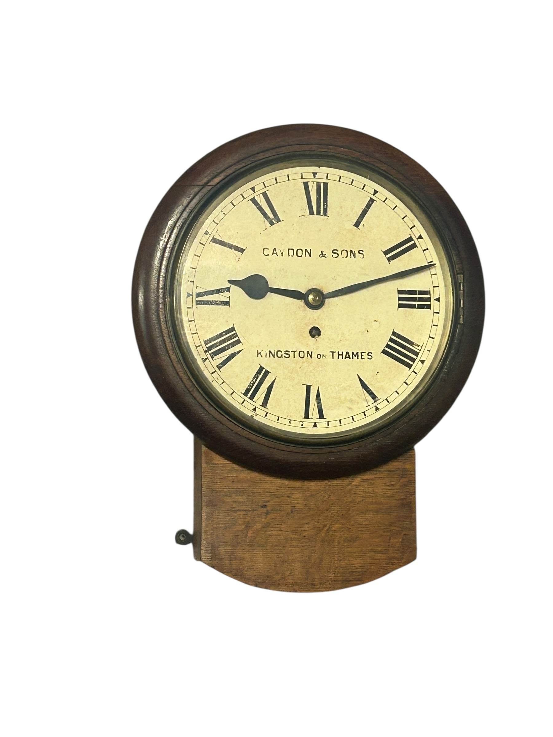 Stunning Antique English fusee drop dial wall clock – ca1890 - Image 6