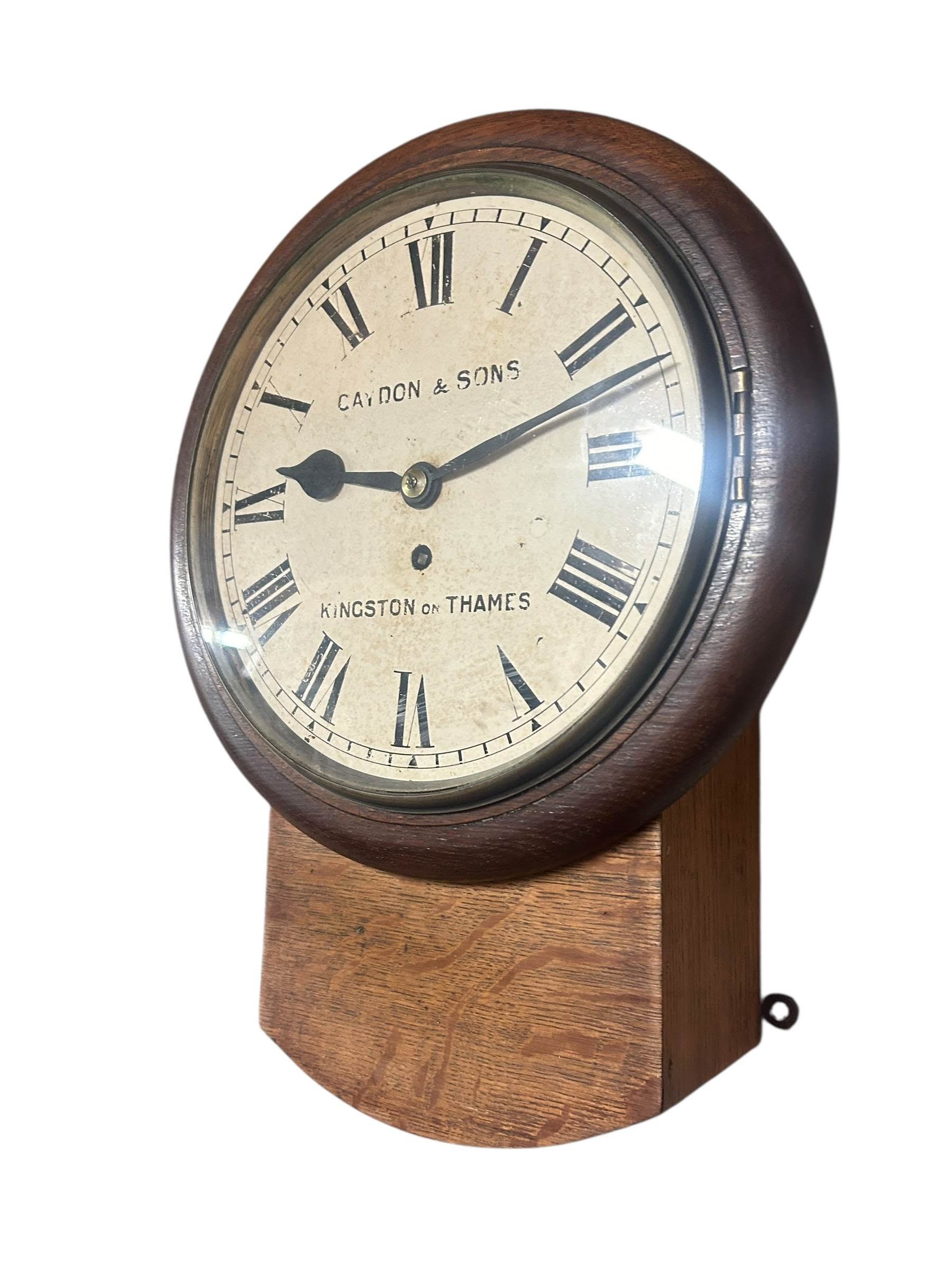 Stunning Antique English fusee drop dial wall clock – ca1890 - Image 7