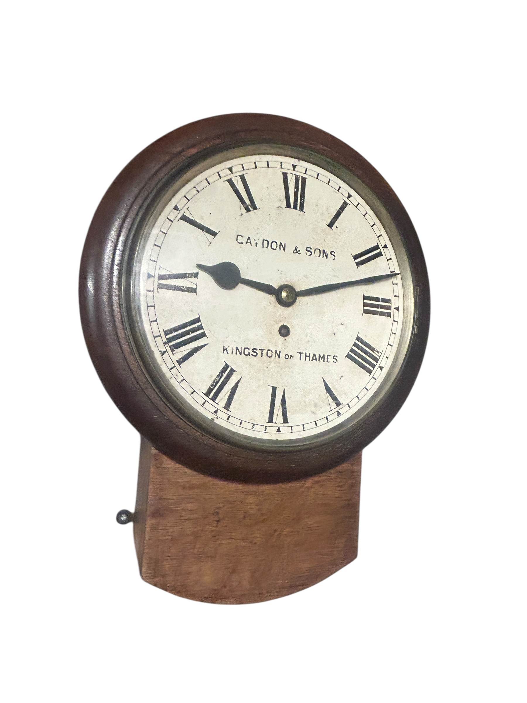 Stunning Antique English fusee drop dial wall clock – ca1890 - Image 9