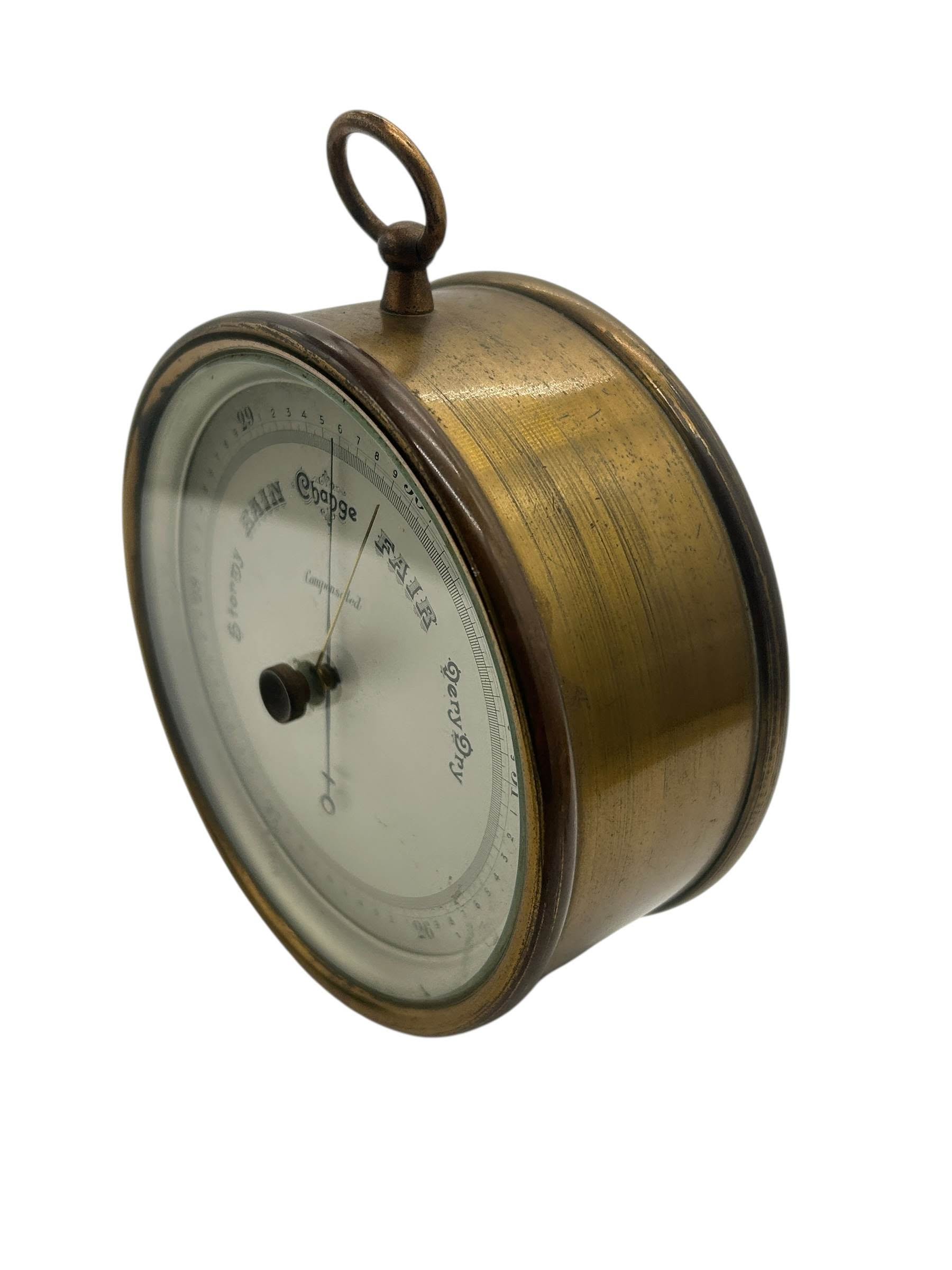 Antique compensating aneroid wall Barometer - Image 3
