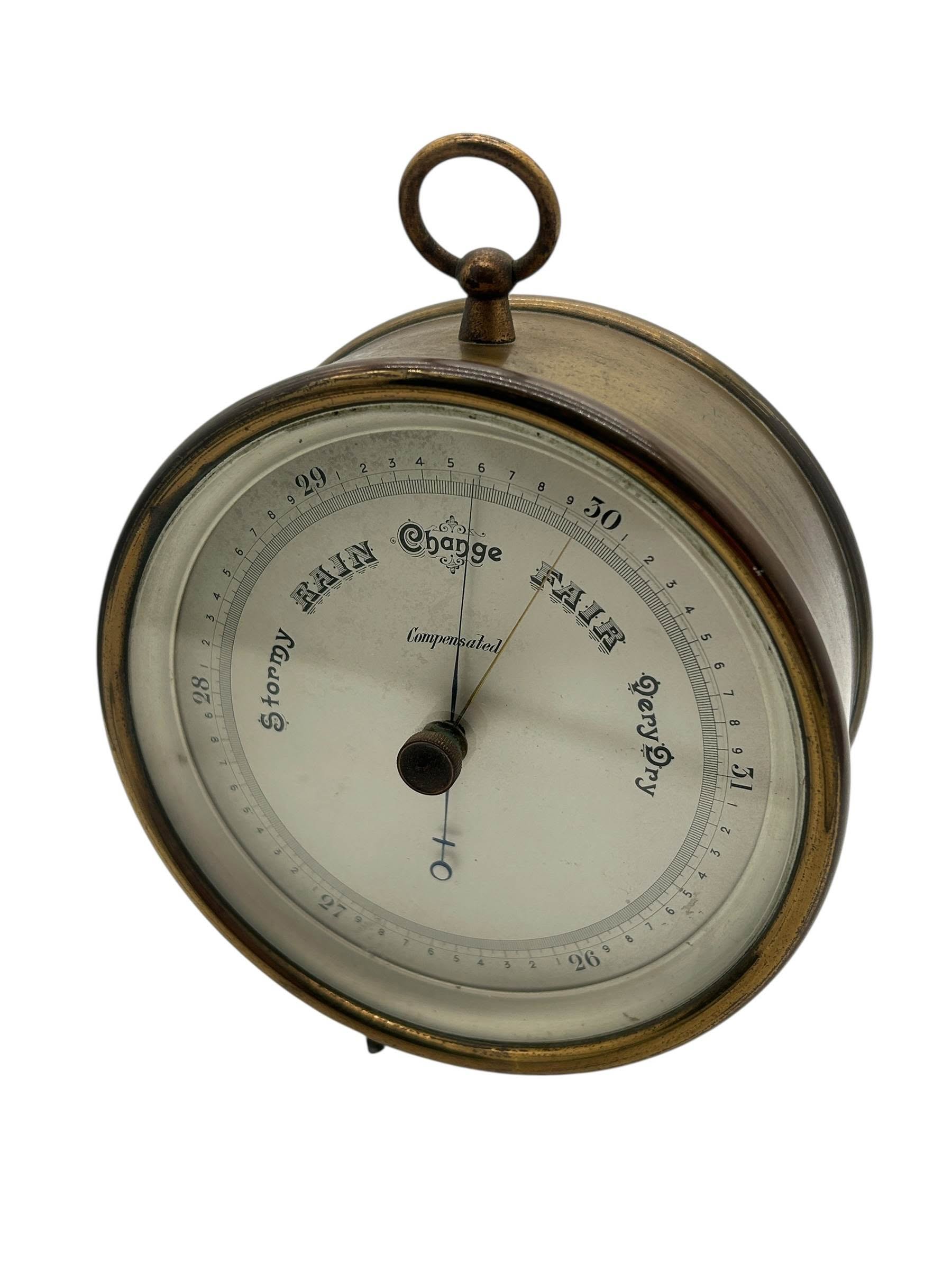 Antique compensating aneroid wall Barometer - Image 4